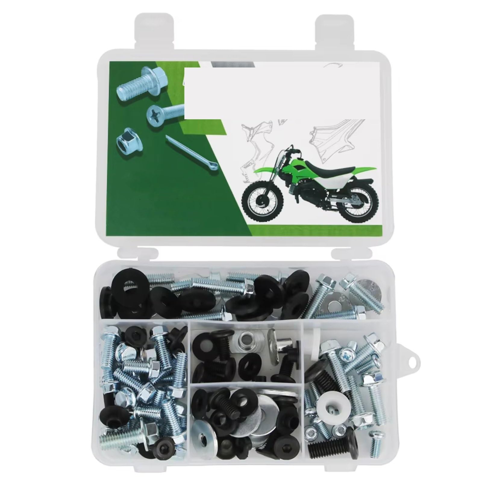 KANGBOZ Kompatibel Mit Für KDX50 2003-2006 Für KDX220 1997-2006 Motorrad-Karosserieschraubensatz Verkleidungsschrauben Seitenverkleidungsschrauben Motorrad Schraubenset(90 PCS) von KANGBOZ