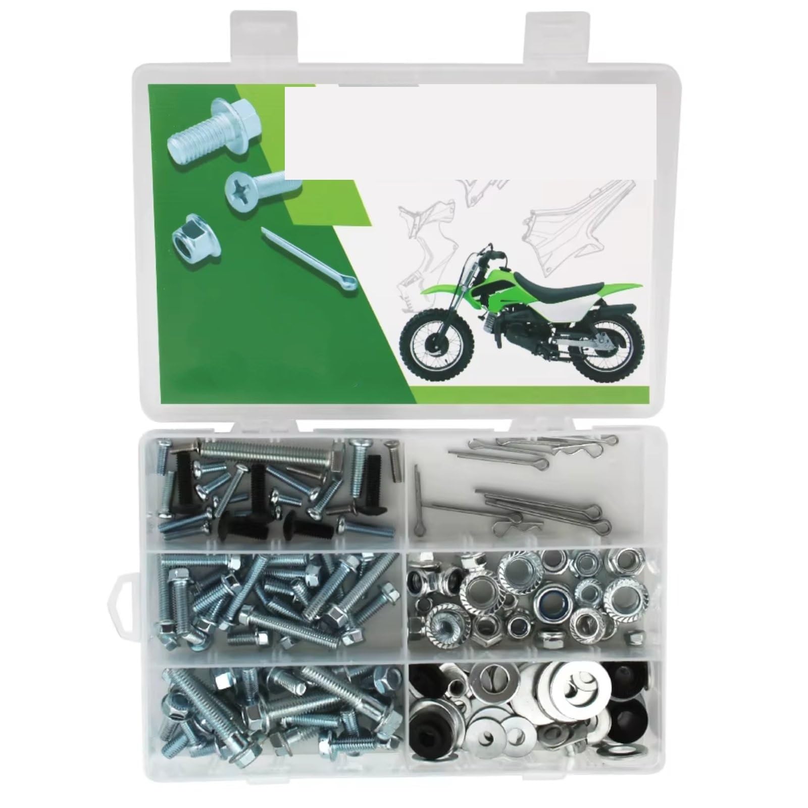 KANGBOZ Kompatibel Mit Für KDX80 1979-2000 Für KDX125 1990-1999 Motorradverkleidung, Windschutzscheibenschrauben, Schraubensatz, Mutternclips Motorrad Schraubenset(120 PCS) von KANGBOZ