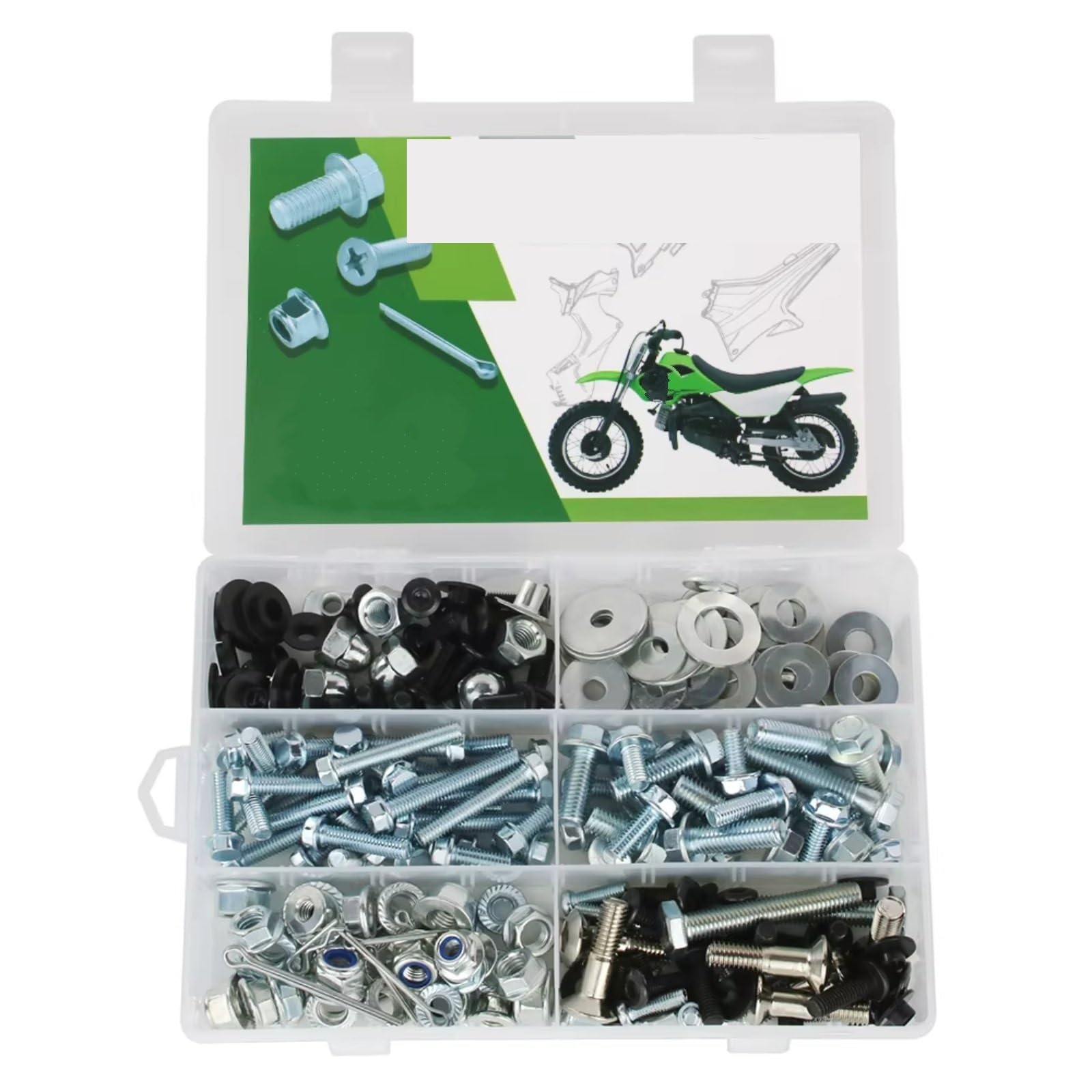 KANGBOZ Kompatibel Mit Für KDX80 1979-2000 Für KDX125 1990-1999 Motorradverkleidung, Windschutzscheibenschrauben, Schraubensatz, Mutternclips Motorrad Schraubenset(220 PCS) von KANGBOZ