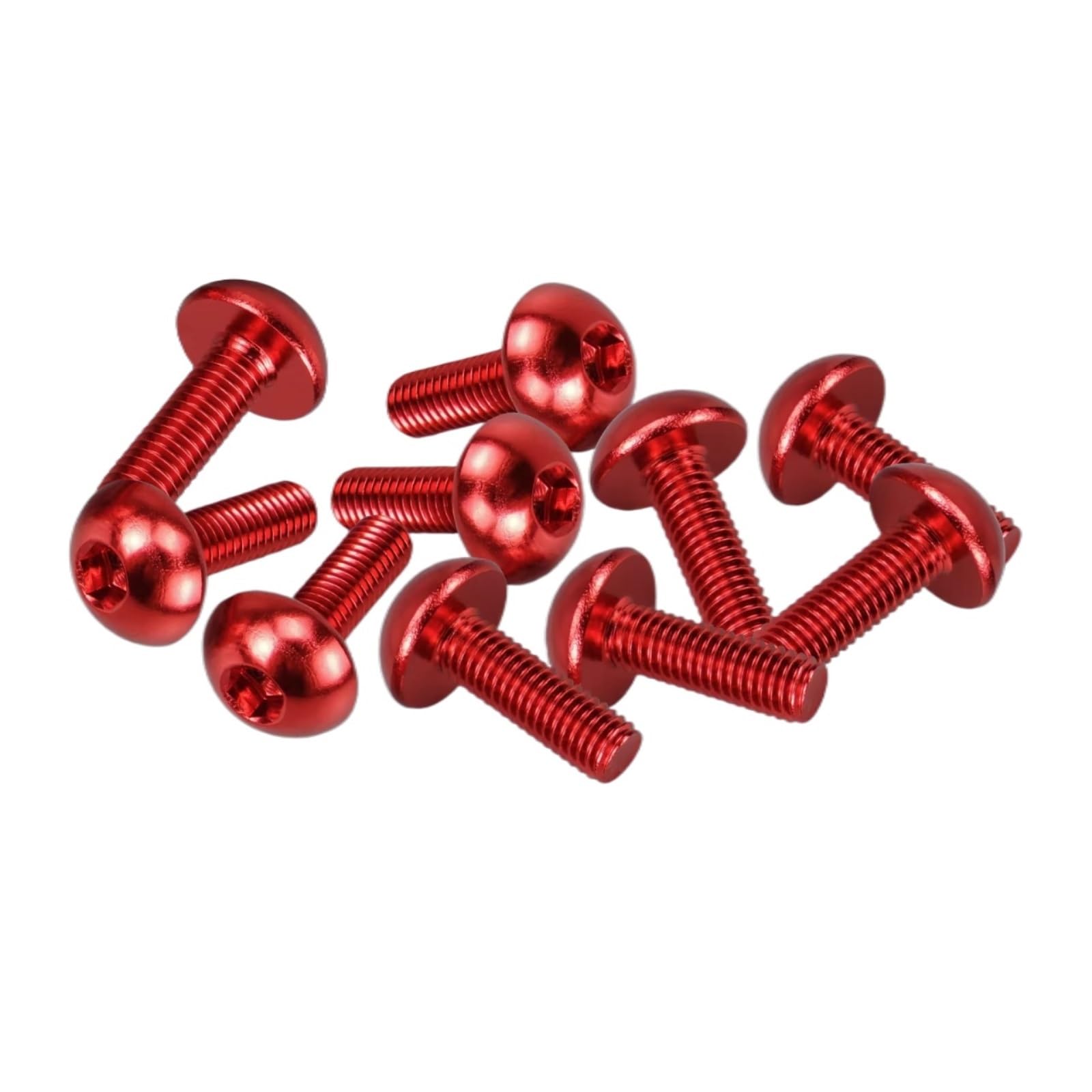 KANGBOZ Kompatibel Mit Für Ninja 600R ZX600C Für Ninja ZX9R ZX900C Für Ninja ZX11 ZX1100D 10xMotorrad-Karosserieverkleidungsschraube Wellnuts Schrauben Motorrad Schraubenset(Red) von KANGBOZ
