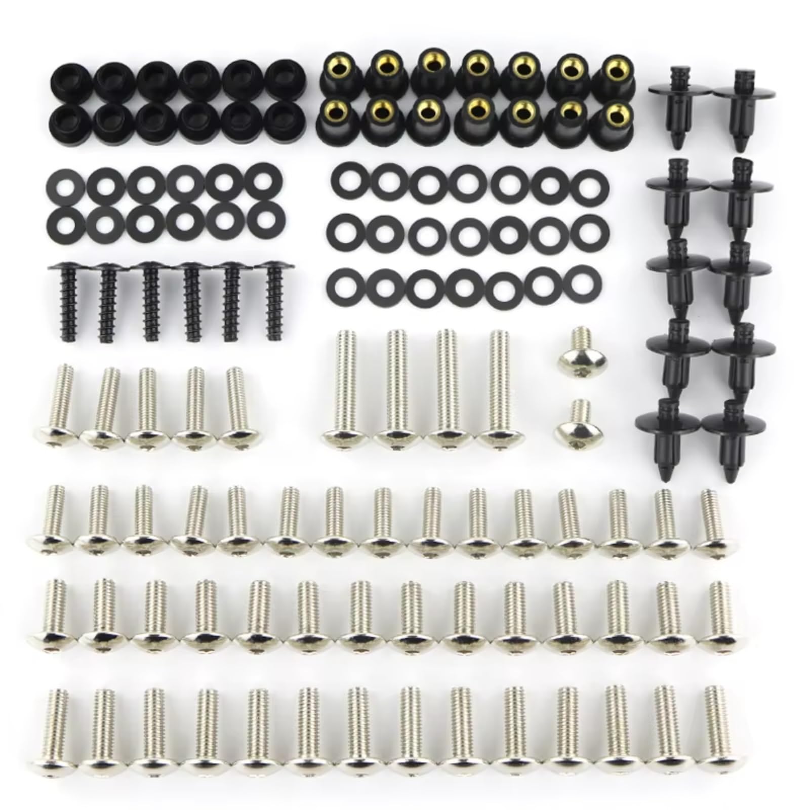 KANGBOZ Kompatibel Mit Für Z650 2017 2018, Motorrad-Verkleidungsschrauben-Set, Karosserie-Schraube, Windschutzscheiben-Schrauben, Kompletter Satz Motorrad Schraubenset(Silver) von KANGBOZ