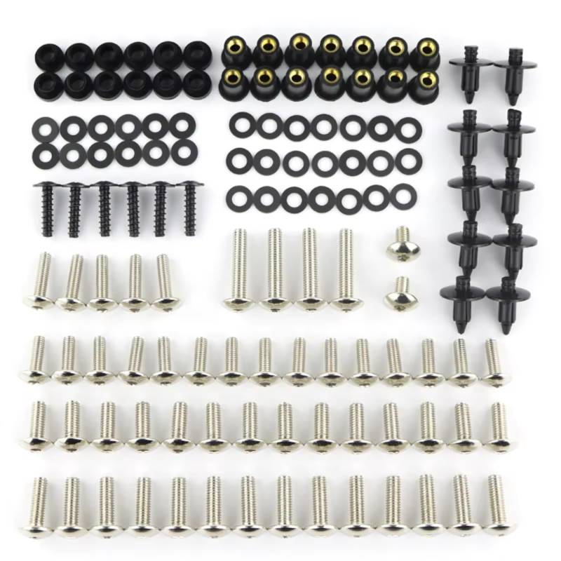 KANGBOZ Kompatibel Mit Für Z650 2017 2018, Motorrad-Verkleidungsschrauben-Set, Karosserie-Schraube, Windschutzscheiben-Schrauben, Kompletter Satz Motorrad Schraubenset(Silver) von KANGBOZ