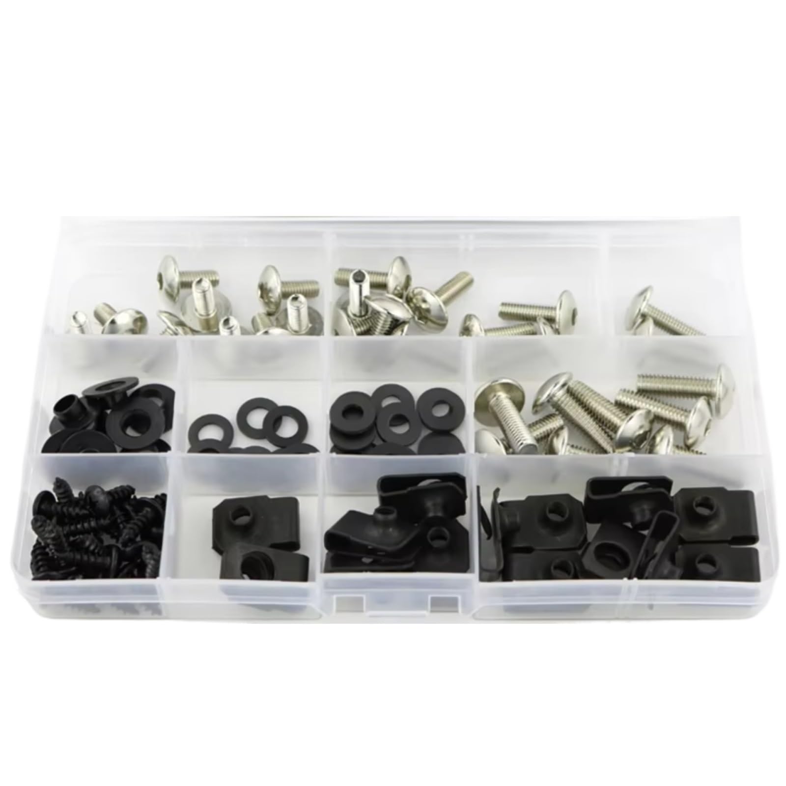 KANGBOZ Kompatibel Mit GROM Für MSX125 2013 2014 2015 2016 Motorradschrauben Vollverkleidungsschraubensatz Schraubenclips Motorrad Schraubenset(Silver) von KANGBOZ