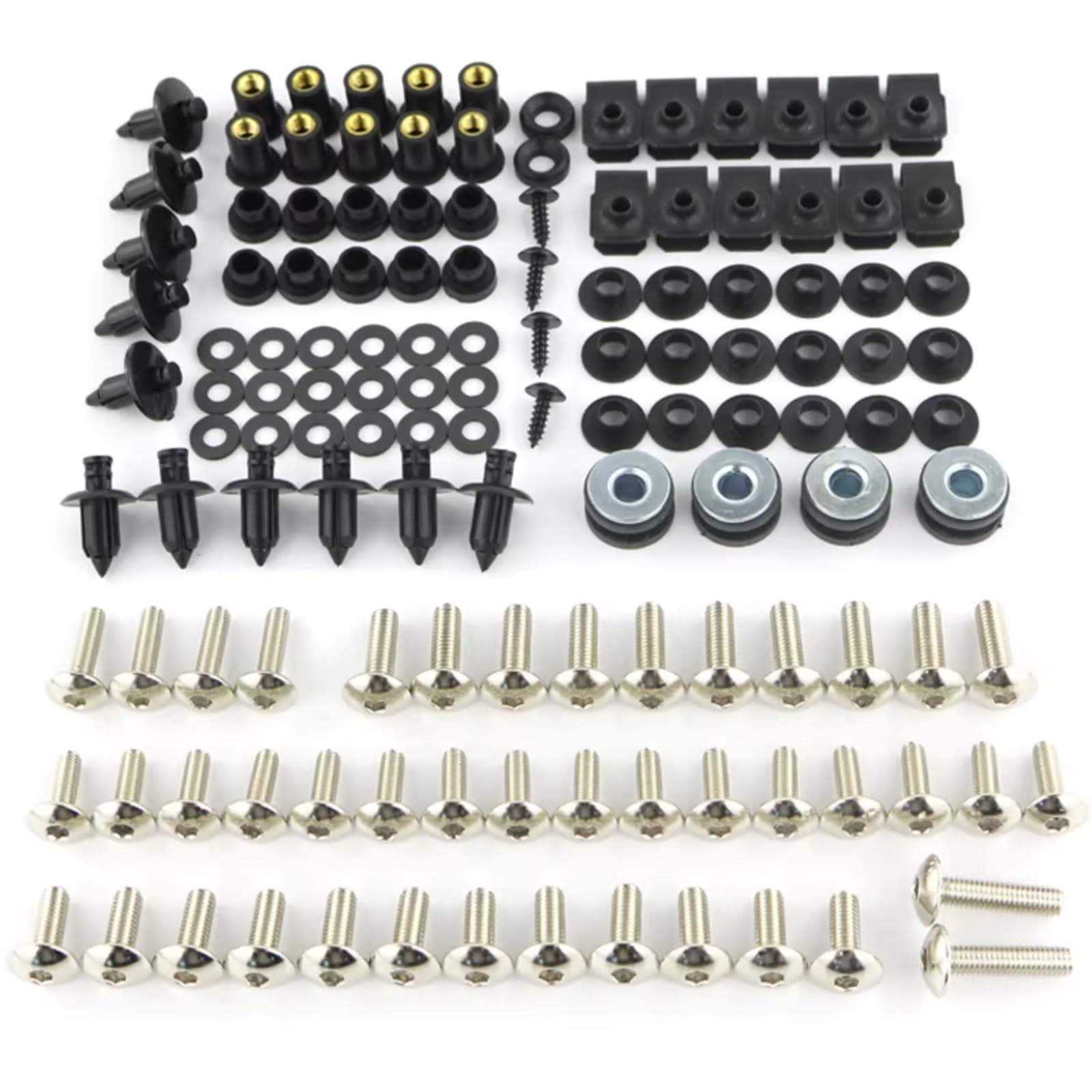 KANGBOZ Kompatibel Mit Suzuki Für GSR 400 2008 2009 2010 2011 2012 2013 2014 2015 2016 Motorradschrauben Karosserie Windschutzscheibenbolzenschrauben Motorrad Schraubenset(Silver) von KANGBOZ