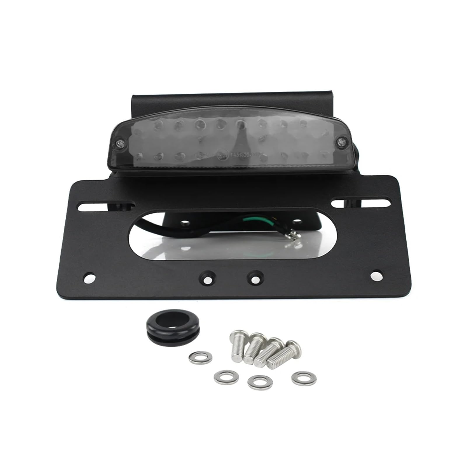 KANGBOZ Kompatibel Mit Suzuki Für GSX-8S 2023-2024 Für GSX-8R 2024 Universal-Motorrad-Kennzeichenhalter Ordentlich Mit Rücklicht Motorrad-kennzeichenhalter(Dark Grey) von KANGBOZ