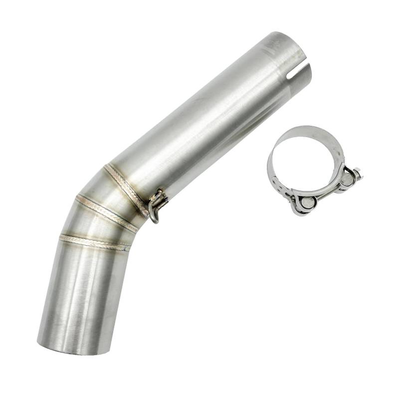 KANGBOZ Kompatibel Mit Suzuki Für GSXR600 Für GSXR750 2006 2007 Motorradzubehör Auspuff-Mittelverbindungsrohradapter Motorrad Auspuffrohr(Silver) von KANGBOZ