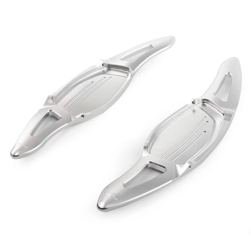 KANGBOZ Kompatibel Mit TT Für RS R8 2016 2017 2018 2019 2020 Auto-Lenkrad-Controller Schaltwippenverlängerung Direktschalthebel-Upgrade Auto-Styling Auto Schaltwippen(Silver) von KANGBOZ