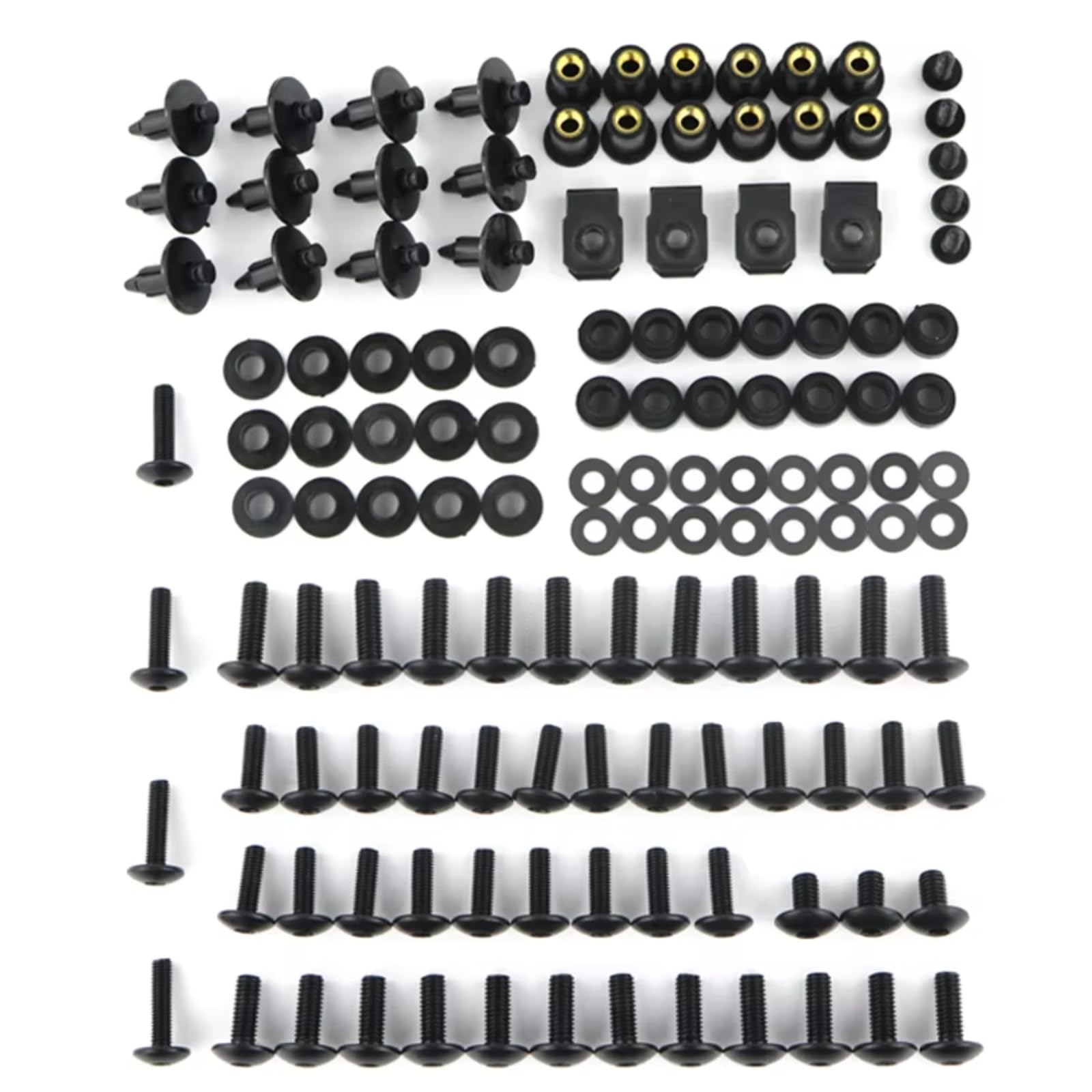 KANGBOZ Kompatibel Mit VTR1000 RVT1000R RC51 2000 2001 2002 2003 2004 2005 2006 Motorradverkleidungsschrauben Schraubensatz Mutternklammern Motorrad Schraubenset(Black) von KANGBOZ
