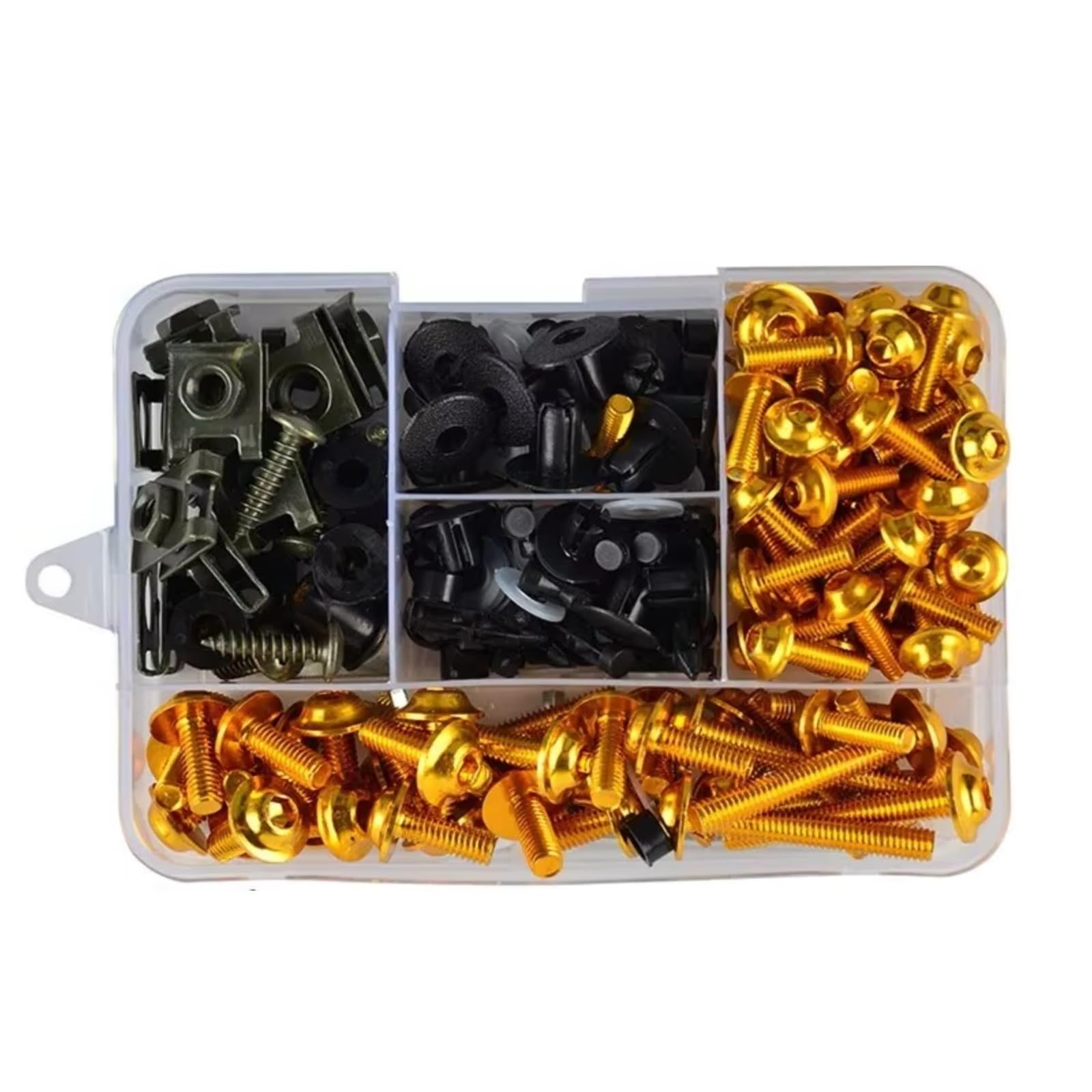 KANGBOZ Kompatibel Mit Vespa Für GTS 250 300, Motorradzubehör, Aluminium-Verkleidungsbolzen, Schrauben-Set, Muttern-Clips Motorrad Schraubenset(Yellow) von KANGBOZ