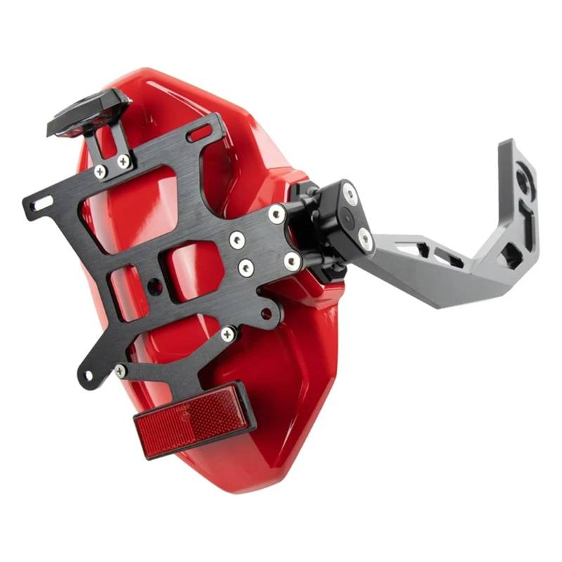 KANGBOZ Kompatibel Mit X-ADV750 2017-2024 Für Forza750 2021-2024 Roller Hinteres Schutzblechrad Für Spritzschutz Kotflügel Kennzeichenrahmen Zubehör Motorrad-kennzeichenhalter(Red (with Holder)) von KANGBOZ