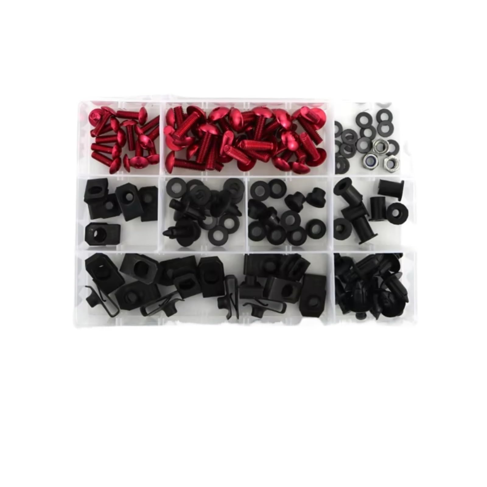 KANGBOZ Kompatibel Mit YZF Für R1 1998 1999 2000 2001 Motorrad-Verkleidungsschrauben-Set, Karosserie-Windschutzscheibenschrauben, Verkleidungsclips Motorrad Schraubenset(Red) von KANGBOZ