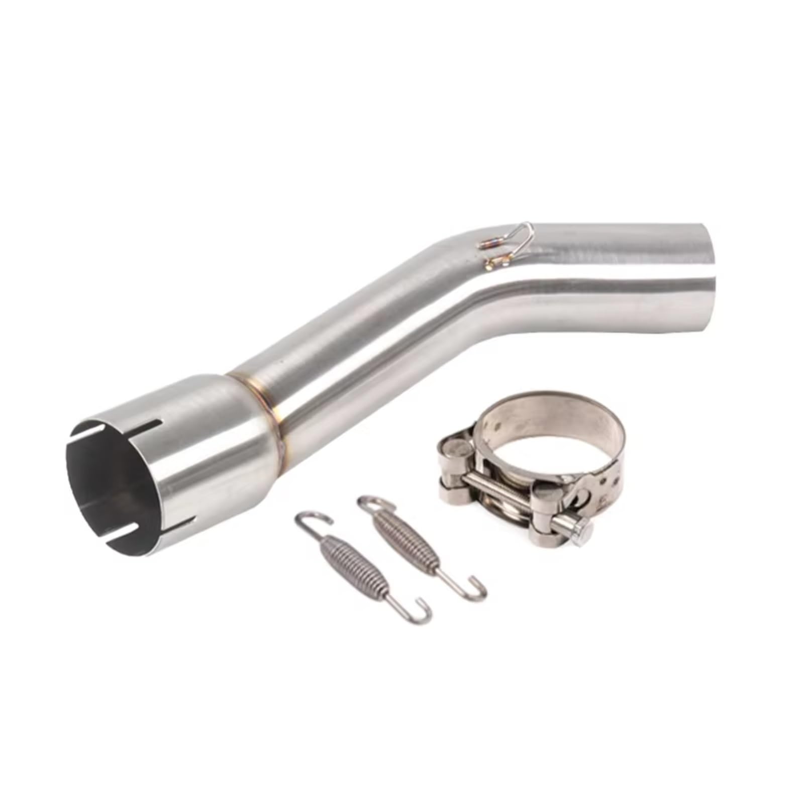 KANGBOZ Kompatibel Mit Yamaha Für FZ1 FZ1N FZ1000 2006–2015 Motorrad-Auspuff-Mittelverbindungsrohr Modifiziertes Moto Für Fluchtsystem Motorrad Auspuffrohr(Silver) von KANGBOZ