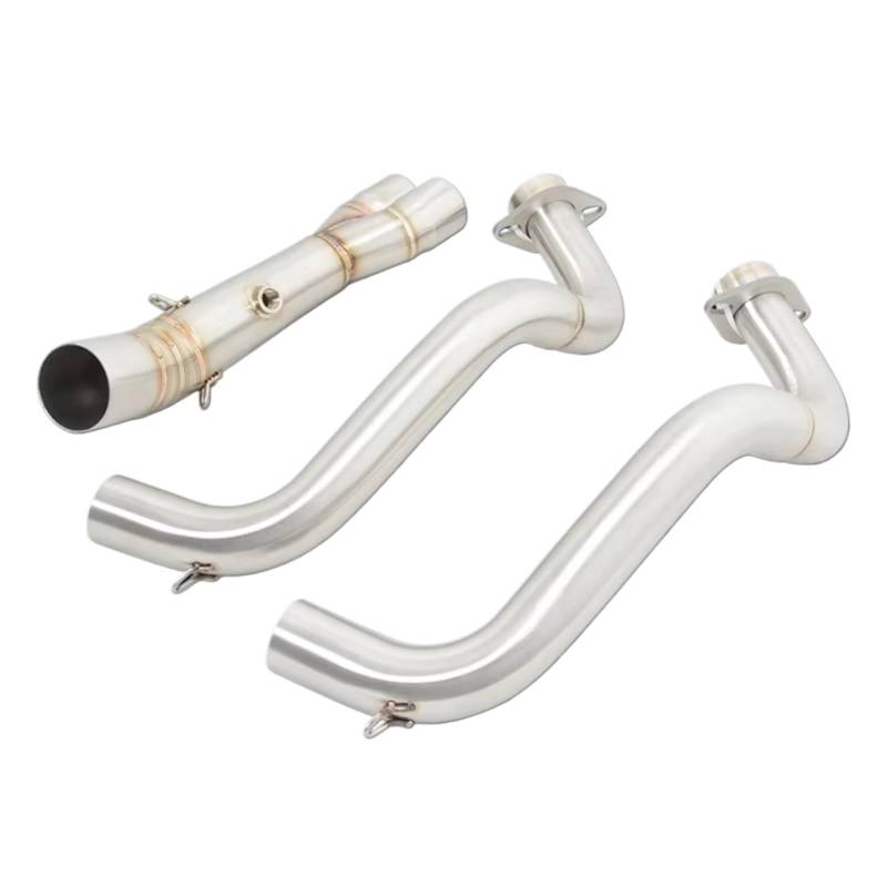KANGBOZ Kompatibel Mit Yamaha Für MT07 FZ-07 Motorrad Für Connect 51mm Auspuffanlagen Für Escape Front Middle Link Pipe Motorrad Auspuffrohr(Silver) von KANGBOZ