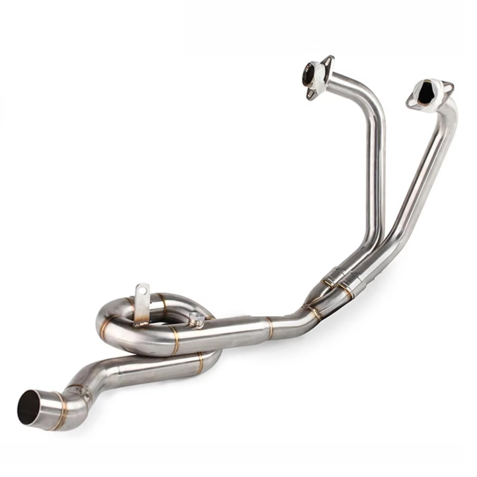 KANGBOZ Kompatibel Mit Yamaha Für R25 R3 2014 2015 2016 2017 2018 Für MT-03 2015 2016 2017 2018 Motorradrohr Auspuff Mittelsystem Front Link Motorrad Auspuffrohr(Silver) von KANGBOZ