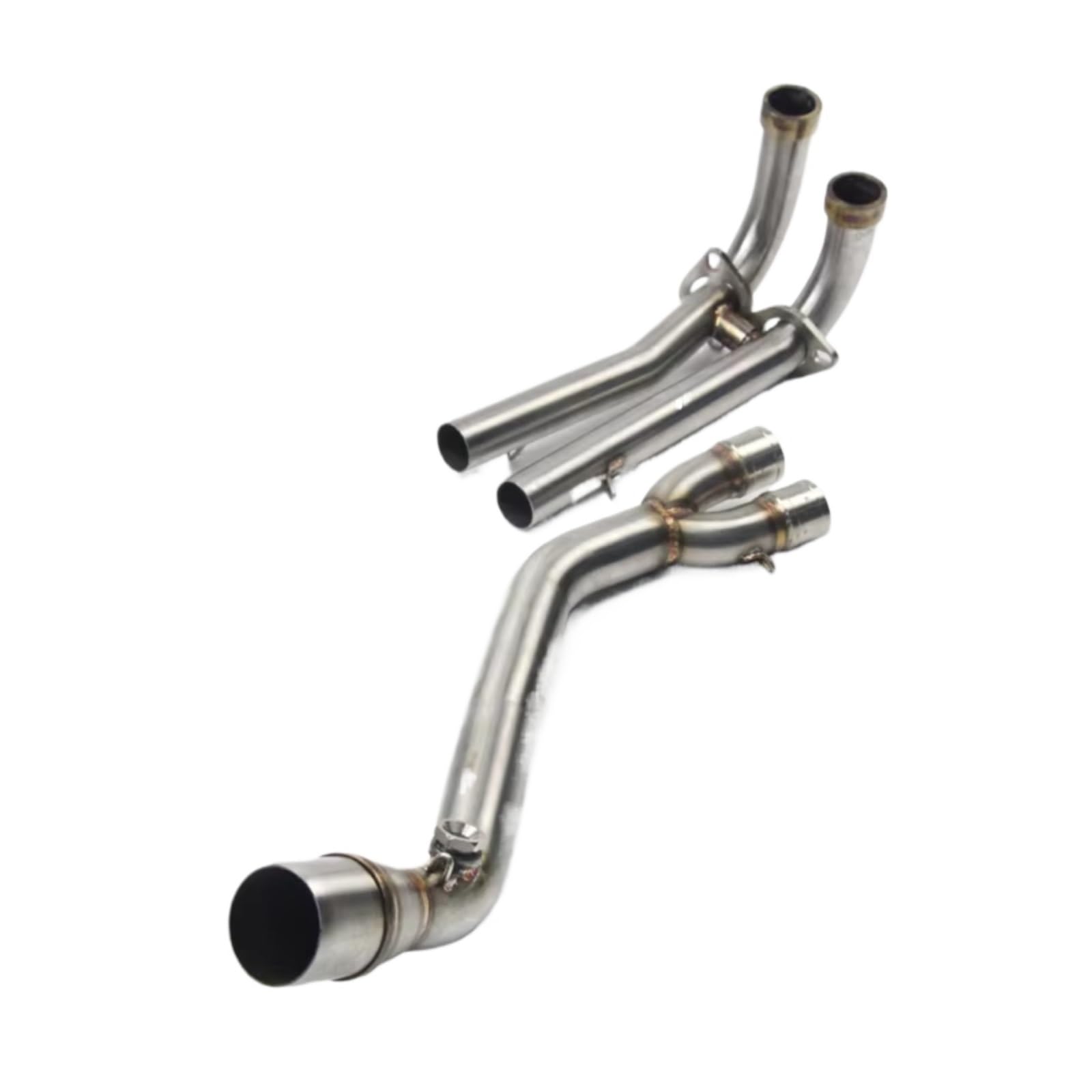 KANGBOZ Kompatibel Mit Yamaha Für Tmax500 530 2008–2016 Motorrad-Auspuff-Slip-On-System Mittelanschluss Motorrad-Auspuffrohr-Endrohr Motorrad Auspuffrohr(Silver) von KANGBOZ
