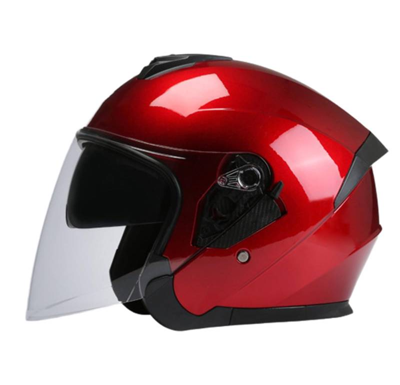 Jethelm Motorrad Mit Visier, Motorradhelm Mit Offenem Gesicht, Mopedhelm Motorradhelm Scooter Helm Atmungsaktiv Mopedhelm Für Herren Damen Sonnenschutzhelme F von KANMUASD