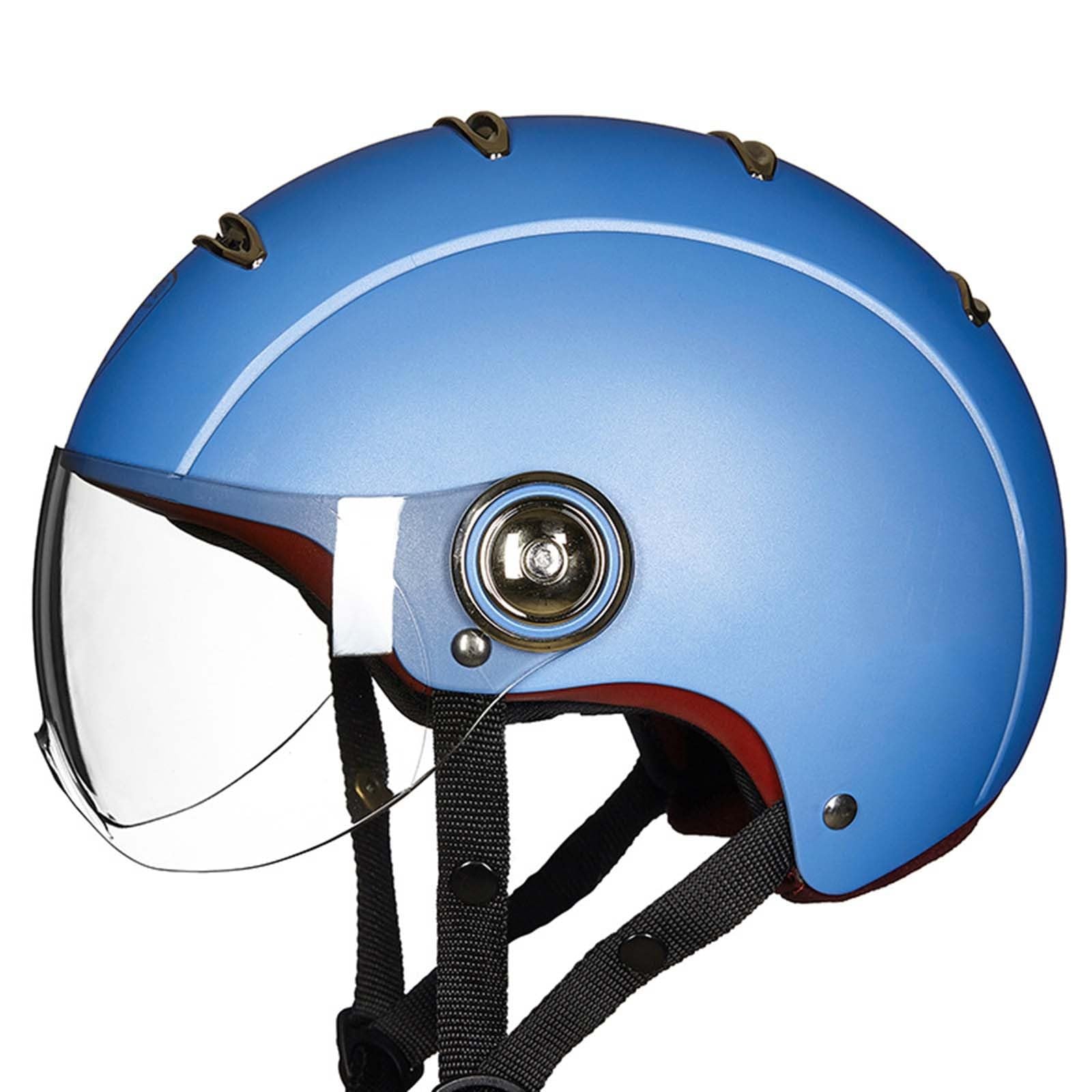 Motorrad Halbhelme, Brain-Cap Mit ECE Genehmigt, Halbschale Roller-Helm Scooter-Helm Jet-Helm Retro, Fashionhelm Komfortabler Motorradhelm Für Herren Und Damen E,XL=(61-62CM) von KANMUASD