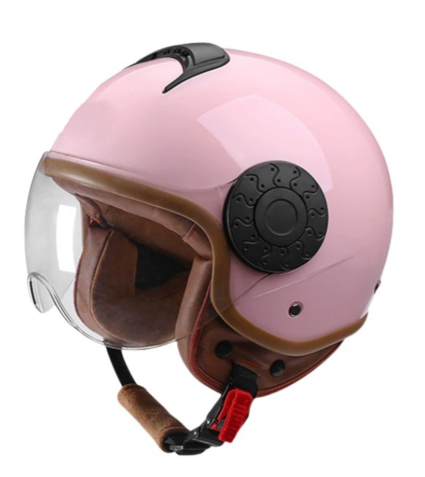 Motorrad Halbschalenhelm, Jet Helm Vintage Deutsche Mit Sonnenblende, Retro Half Öffnen Helm Für Bike Cruiser Chopper Moped Scooter ATV Männer Und Frauen Helm E,XL=(61-62CM) von KANMUASD