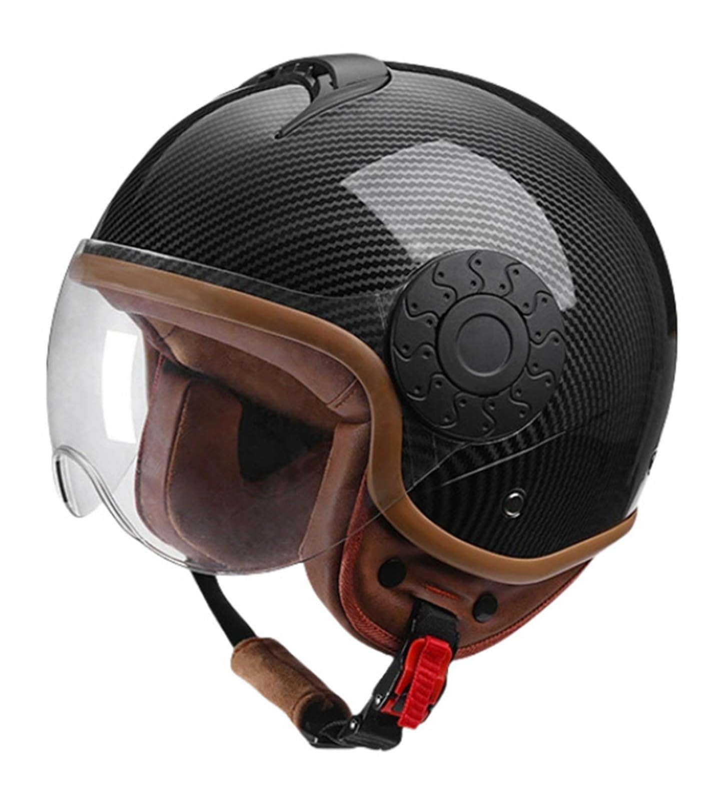 Motorrad Halbschalenhelm, Jet Helm Vintage Deutsche Mit Sonnenblende, Retro Half Öffnen Helm Für Bike Cruiser Chopper Moped Scooter ATV Männer Und Frauen Helm G,XL=(61-62CM) von KANMUASD