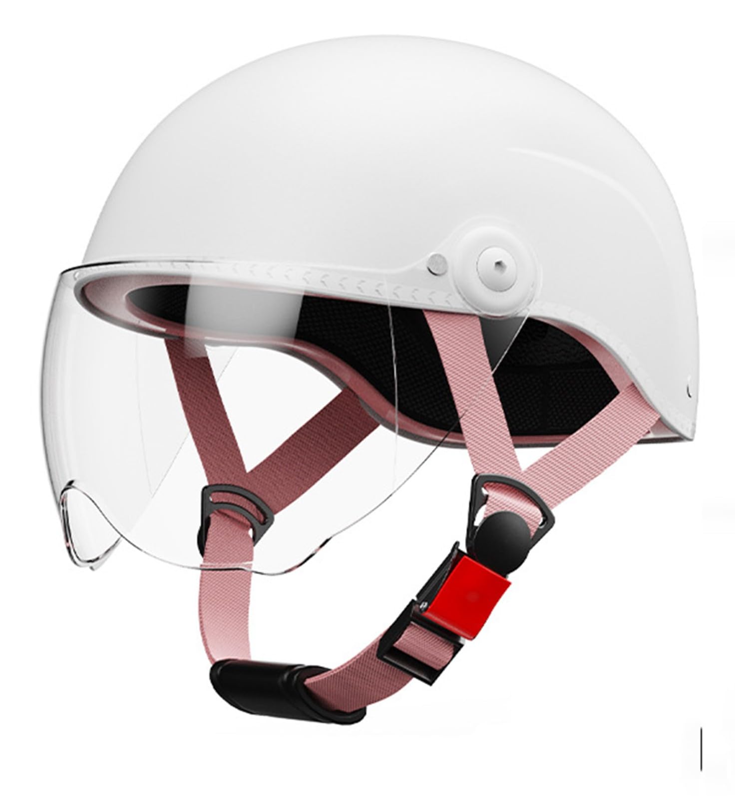 Retro Halbschale Helm Motorrad, Jethelm mit Visier ECE Zertifiziert, Motorradhelm mit Visier Viele Farben Erhältlich, Roller-Helm Scooter-Helm C,M=(57-58CM) von KANMUASD