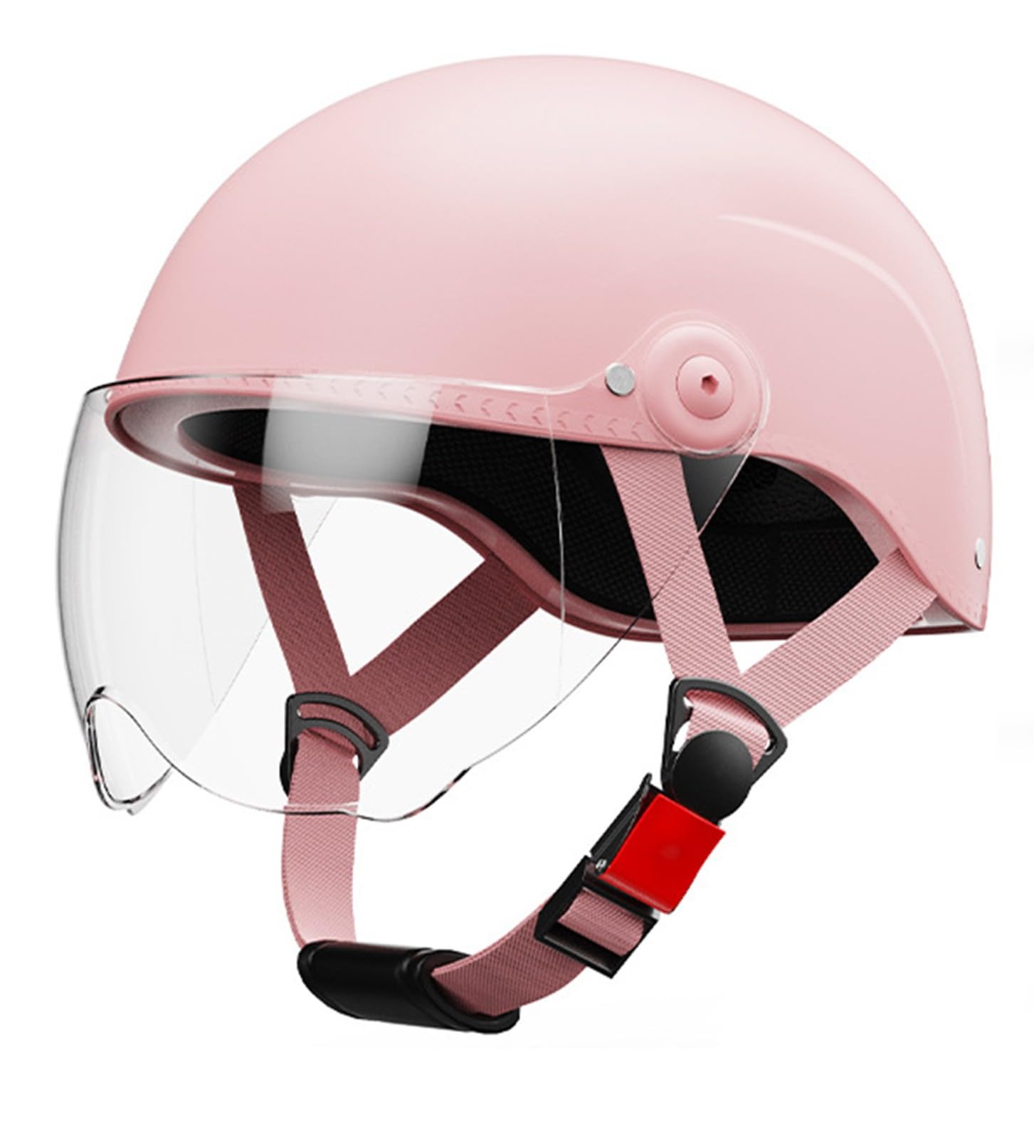 Retro Halbschale Helm Motorrad, Jethelm mit Visier ECE Zertifiziert, Motorradhelm mit Visier Viele Farben Erhältlich, Roller-Helm Scooter-Helm D,M=(57-58CM) von KANMUASD