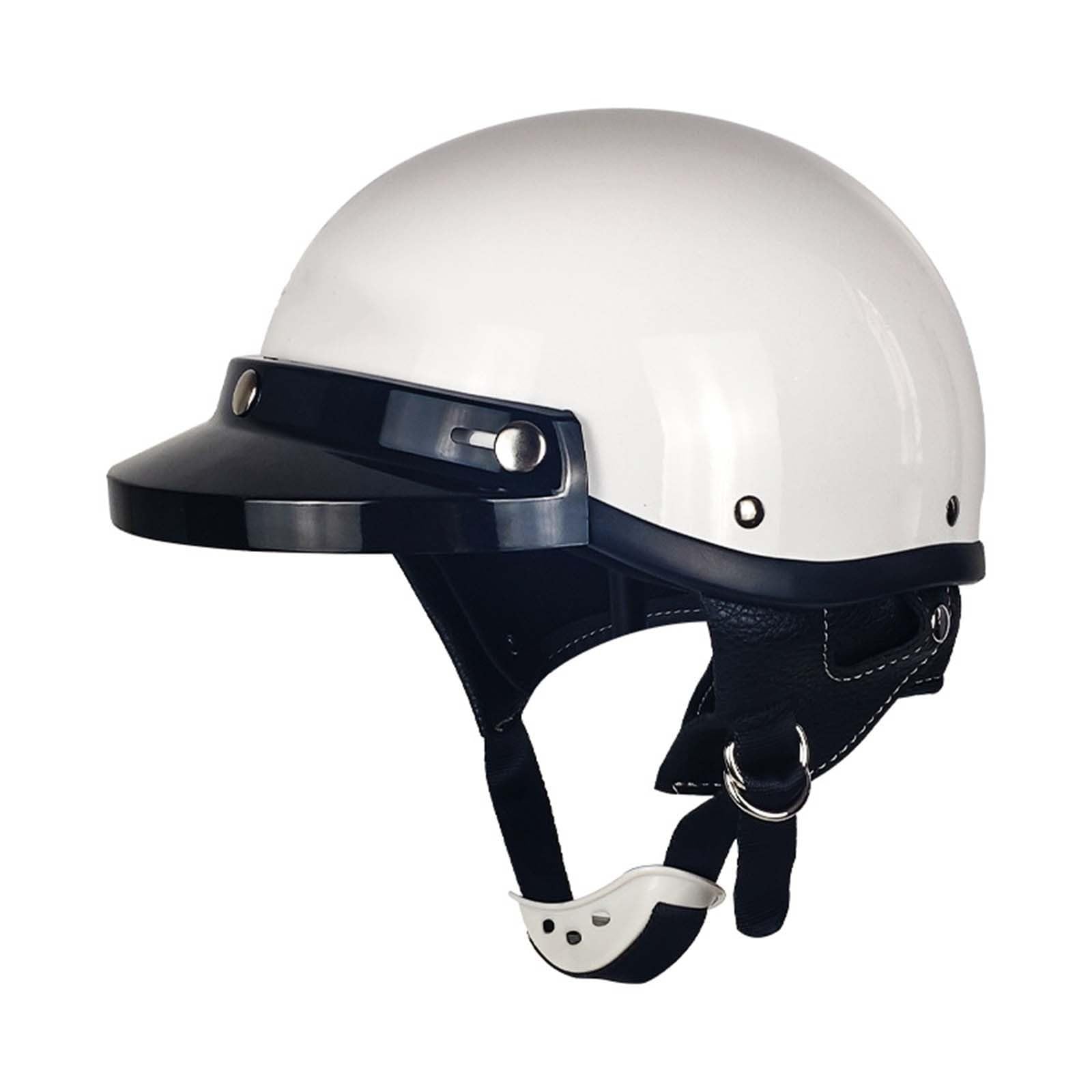 Retro Motorrad Halbhelm, Deutscher Stil Vintage Helm Für Männer Und Frauen, Moped Roller Halbhelm Für Erwachsene, Vintage Halbschalenhelm Jethelme Motorradhelm ECE Genehmigter C,M=(57-58CM) von KANMUASD