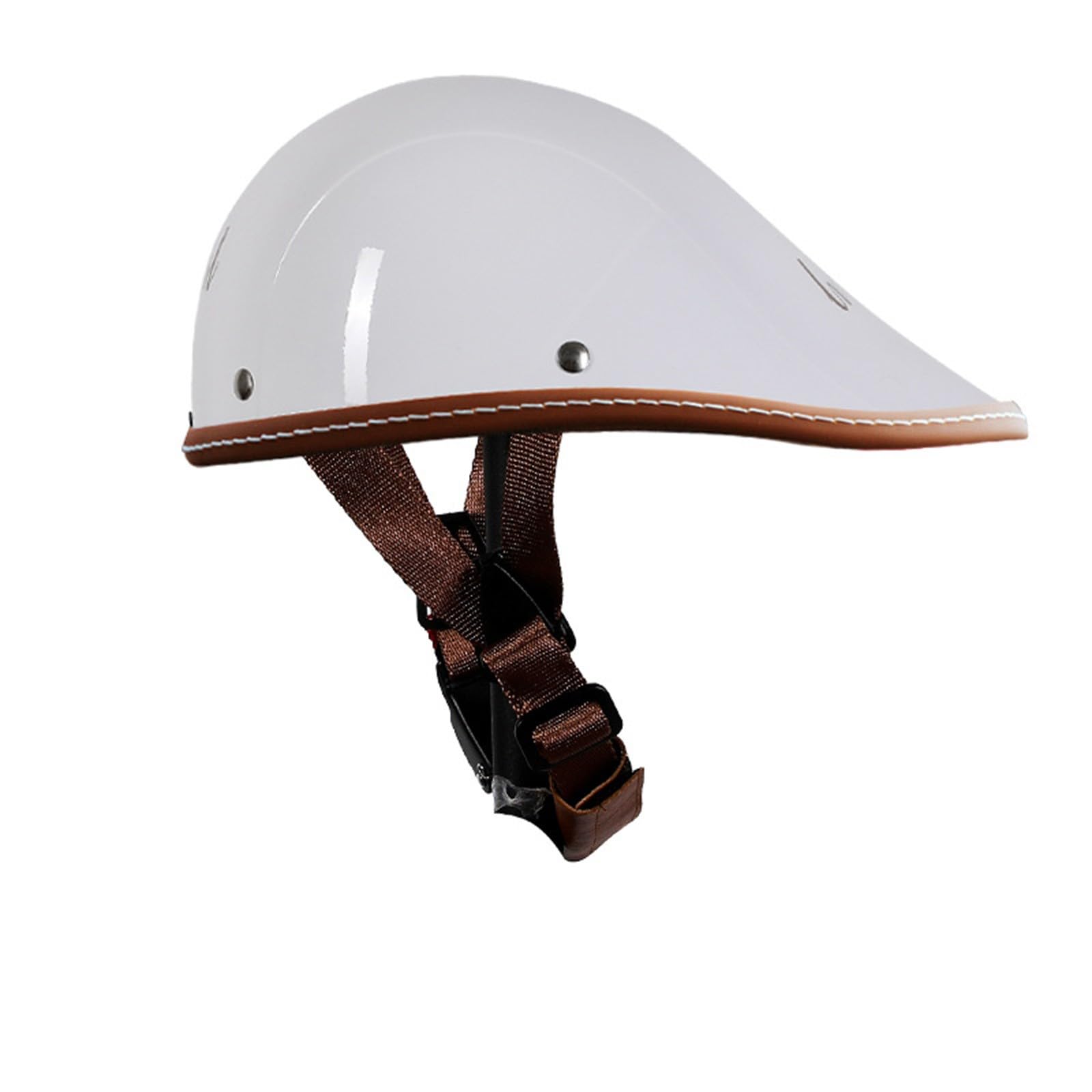 Retro Motorrad Halbhelme, Deutscher Stil Halbschale Helm, Jethelme ECE Zertifizierung Halbhelm Männern Und Frauen, Open Face Helm Für Scooter Moped Cruiser Motorrad B,M=(57-58CM) von KANMUASD