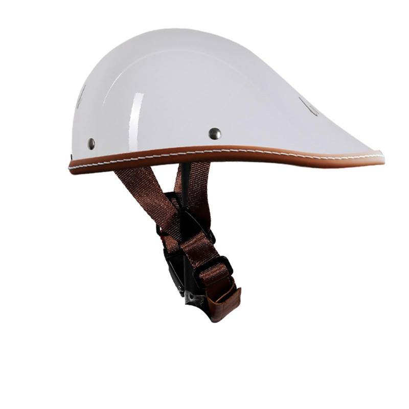 Retro Motorrad Halbhelme, Deutscher Stil Halbschale Helm, Jethelme ECE Zertifizierung Halbhelm Männern Und Frauen, Open Face Helm Für Scooter Moped Cruiser Motorrad B,M=(57-58CM) von KANMUASD