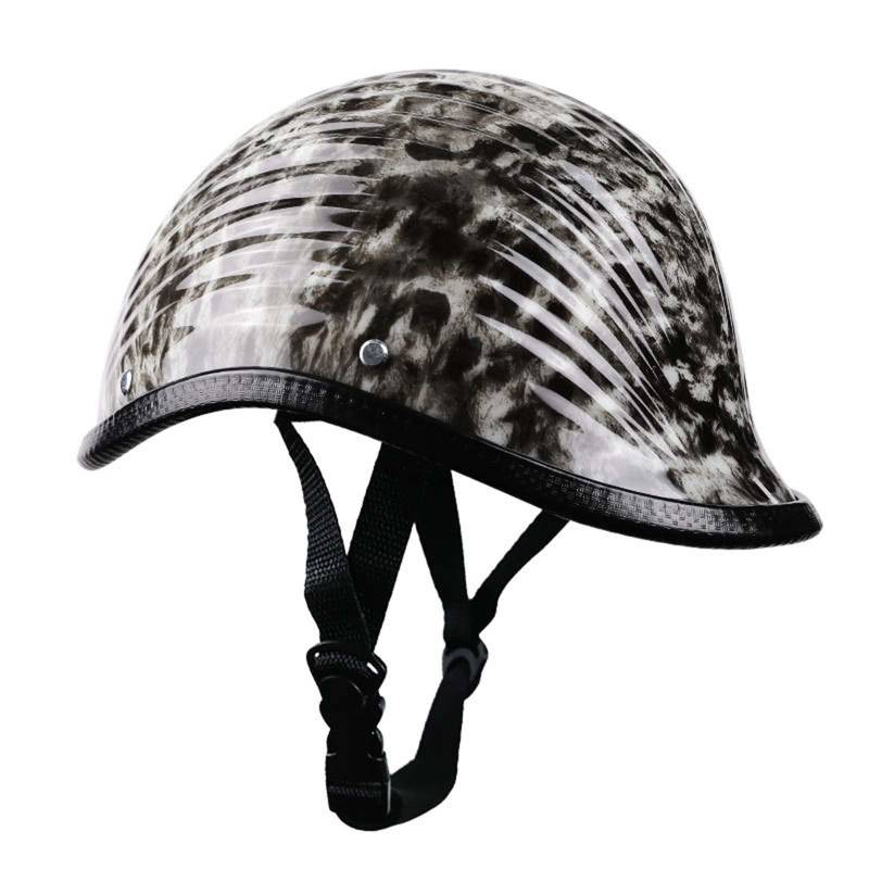 Retro Motorrad Halbhelme, Jethelme ECE-Zertifizierung, Deutscher Stil Halbschale Helm Anti-Collision, Halbhelm Männern Und Frauen, Open Face Helm Roller-Helm Scooter Mofa-Helm E von KANMUASD