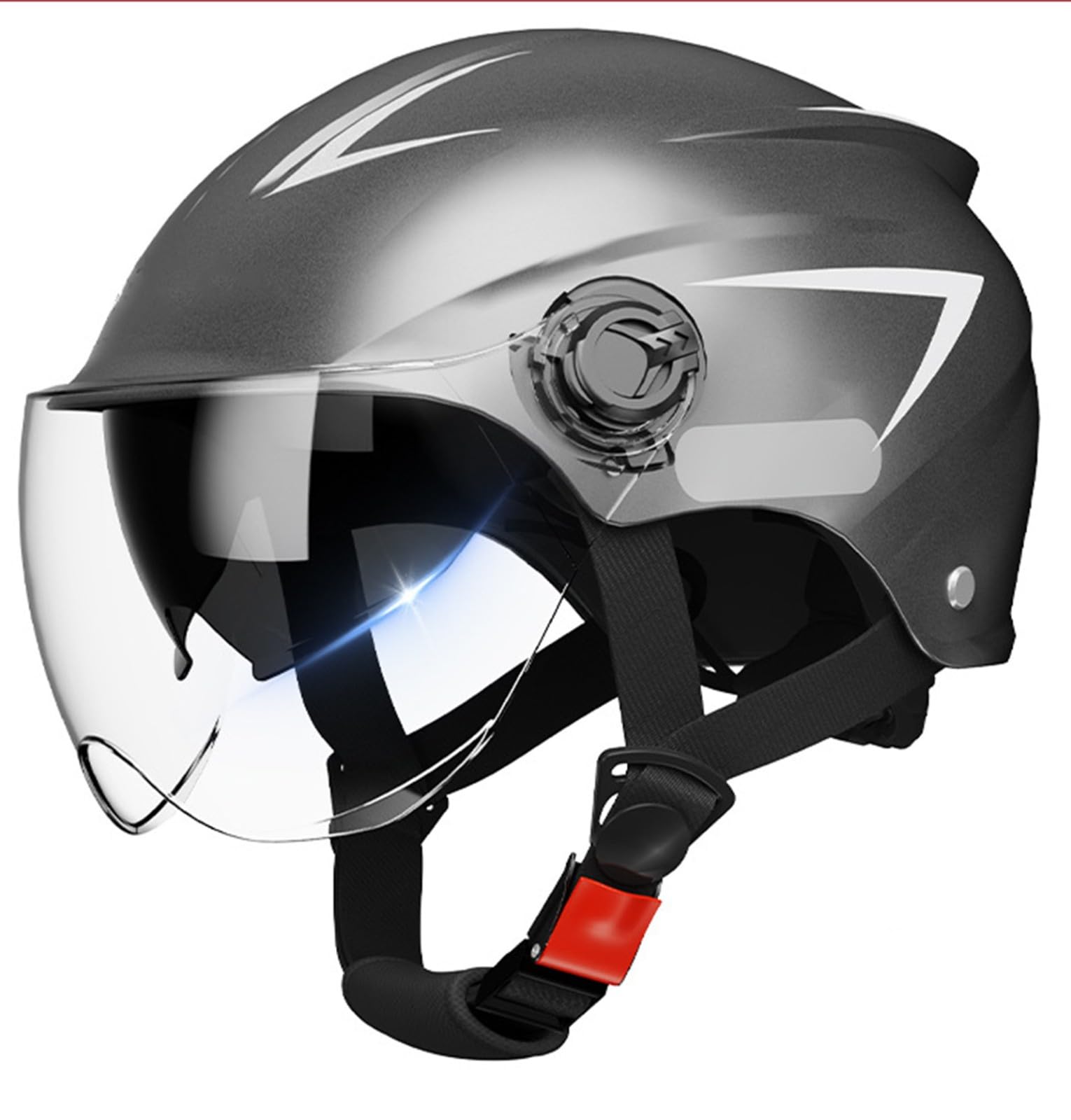 Retro Motorrad Halbhelme, Motorrad Halbschalenhelm Mit ECE, Half Öffnen Jethelm Mit Schutzbrille Für Bike Cruiser Chopper Moped Scooter Männer Und Frauen Helm, Roller-Helm F,XL=(61-62cm) von KANMUASD