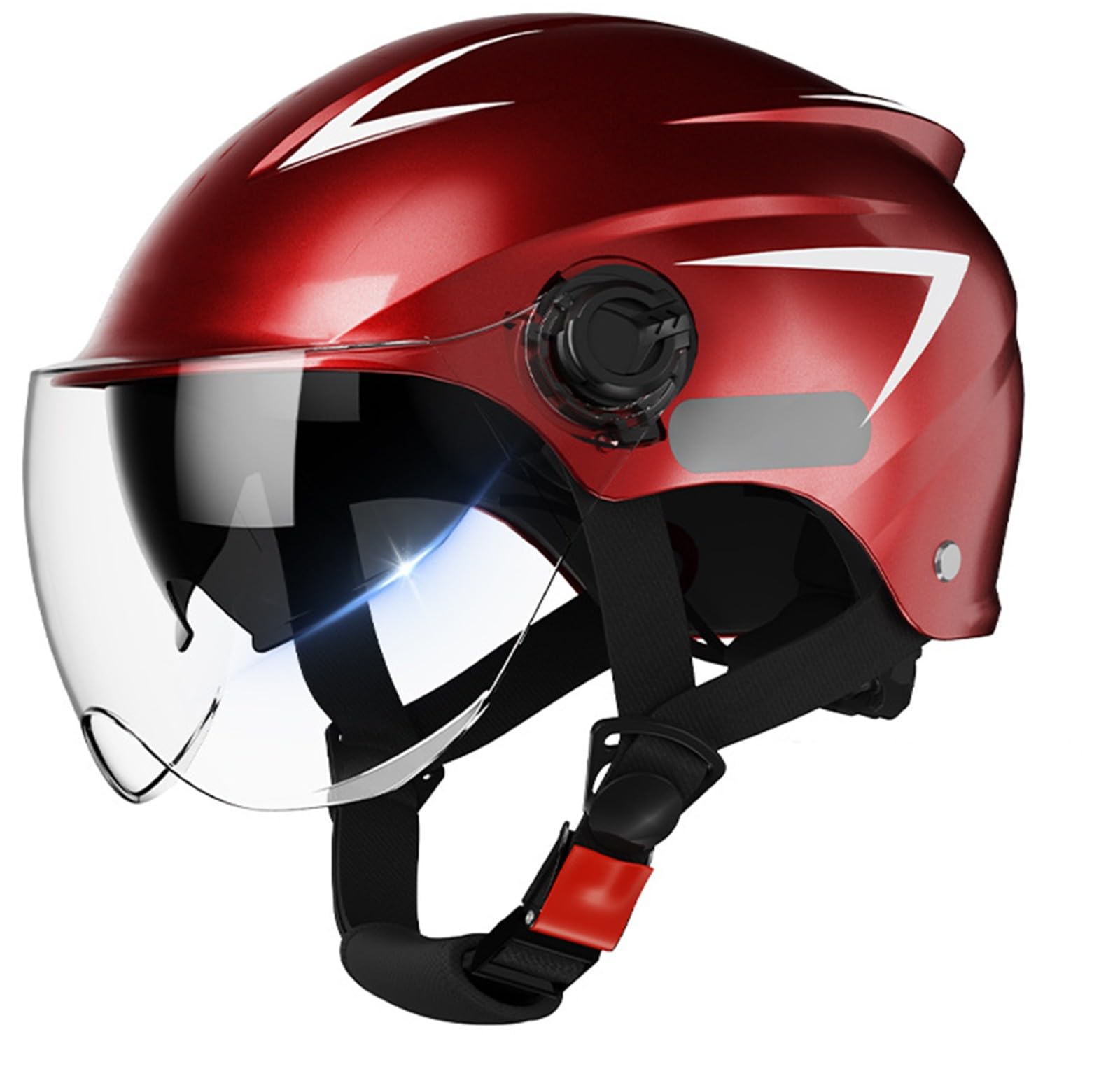 Retro Motorrad Halbhelme, Motorrad Halbschalenhelm Mit ECE, Half Öffnen Jethelm Mit Schutzbrille Für Bike Cruiser Chopper Moped Scooter Männer Und Frauen Helm, Roller-Helm G,M=(57-58cm) von KANMUASD