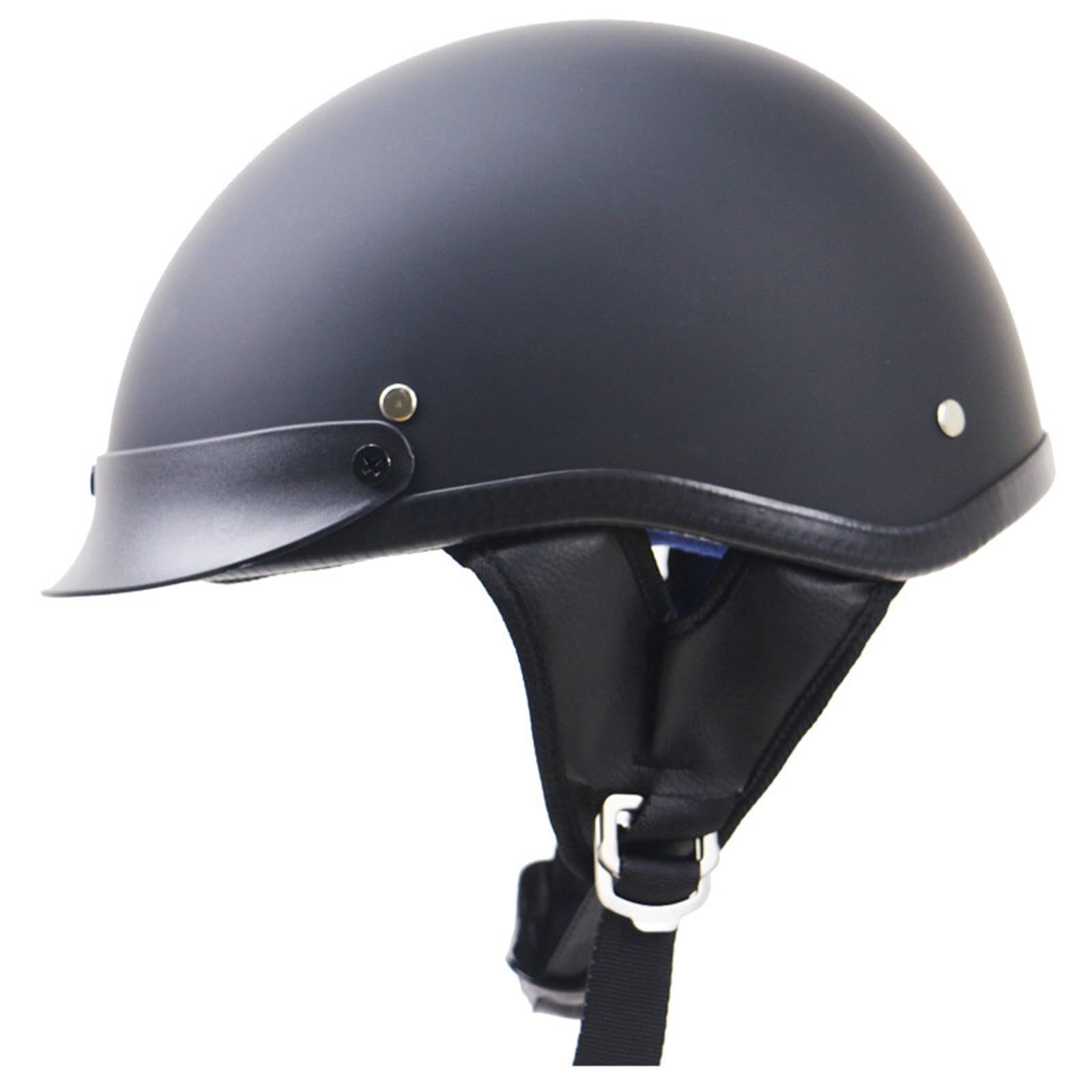 Retro Motorrad Halbhelme, Vintage Öffnen Motorradhelm, Halb-Helm ECE-Zertifizierung, Jethelme Rollerhelm Sturzhelm Chopperhelm Mit Sonnenblende Für Damen Herren Erwachsene B,L=(59-60CM) von KANMUASD