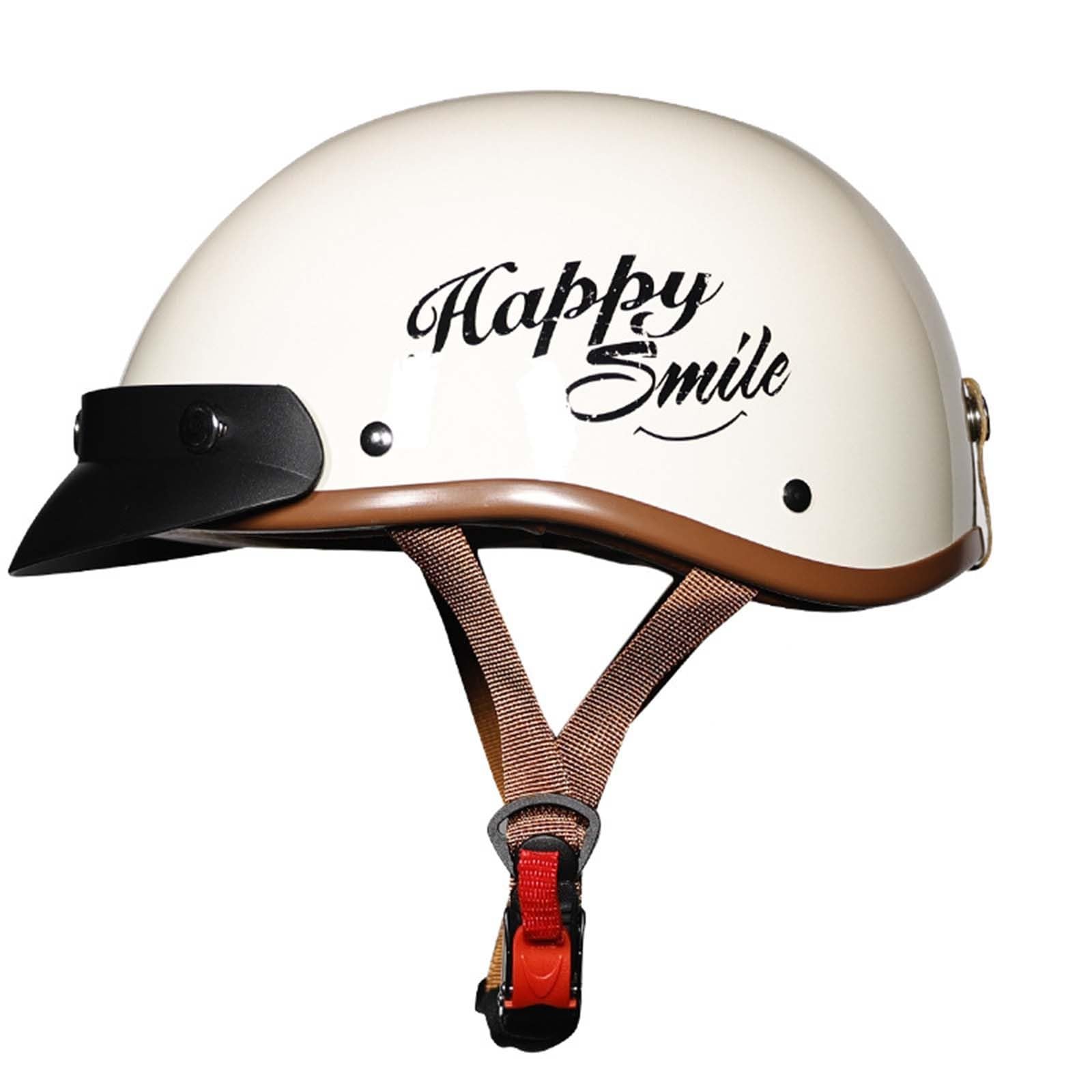 Retro Motorradhelm, Halbschalenhelm Mit ECE, Jethelm Chopper Helm Scooter-Helm Offenem Helm Mit Sonnenblende Und Herausnehmbares Atmungsaktives Futter B,XL=(61-62CM) von KANMUASD