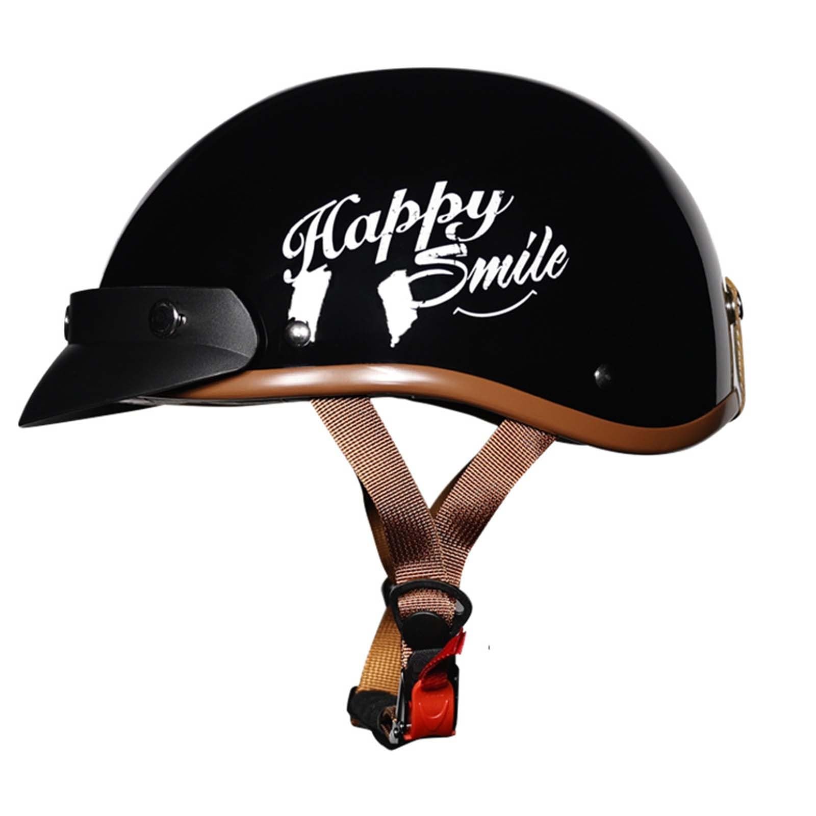 Retro Motorradhelm, Halbschalenhelm Mit ECE, Jethelm Chopper Helm Scooter-Helm Offenem Helm Mit Sonnenblende Und Herausnehmbares Atmungsaktives Futter C,XXL=(63-64CM) von KANMUASD