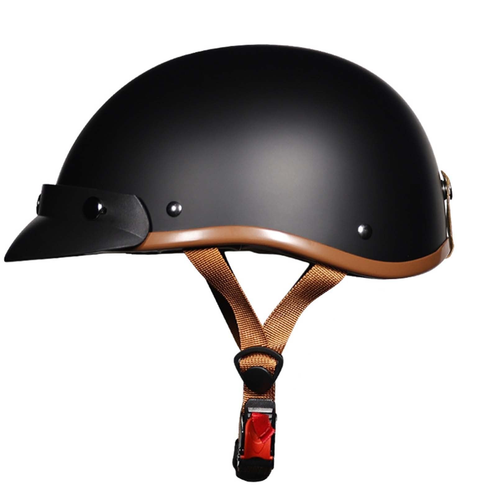 Retro Motorradhelm, Halbschalenhelm Mit ECE, Jethelm Chopper Helm Scooter-Helm Offenem Helm Mit Sonnenblende Und Herausnehmbares Atmungsaktives Futter F,M=(57-58CM) von KANMUASD