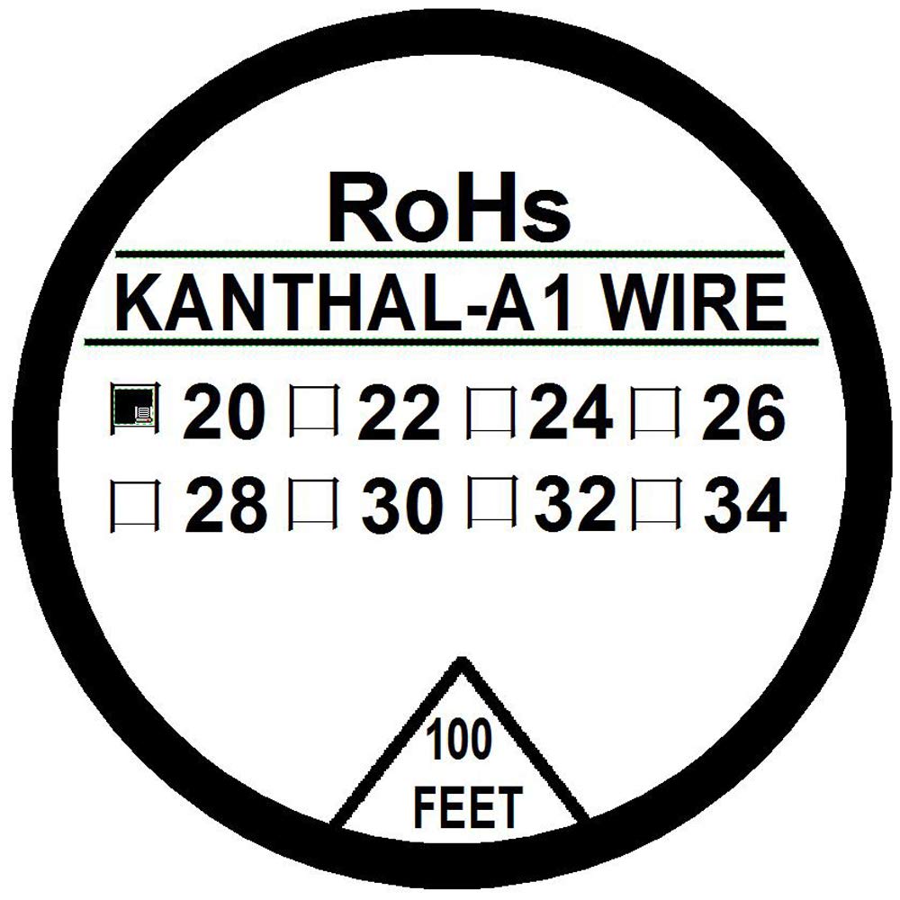 Kanthal A1 Typ Widerstandsdraht 30m Spule 22-32 G AWG (20G) Schwarz Metall von KANTHAL