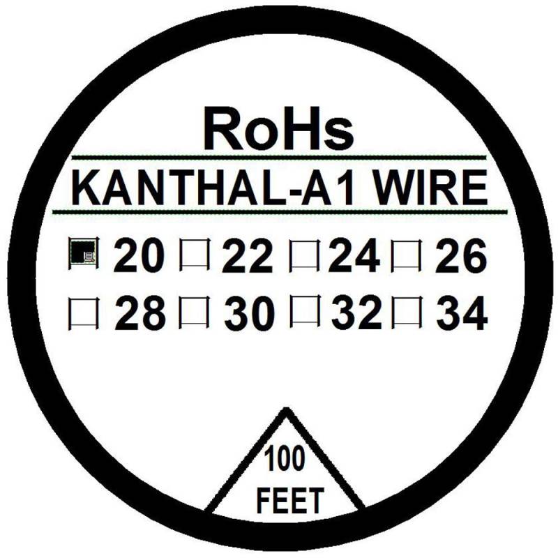 Kanthal A1 Typ Widerstandsdraht 30m Spule 22-32 G AWG (20G) Schwarz Metall von KANTHAL