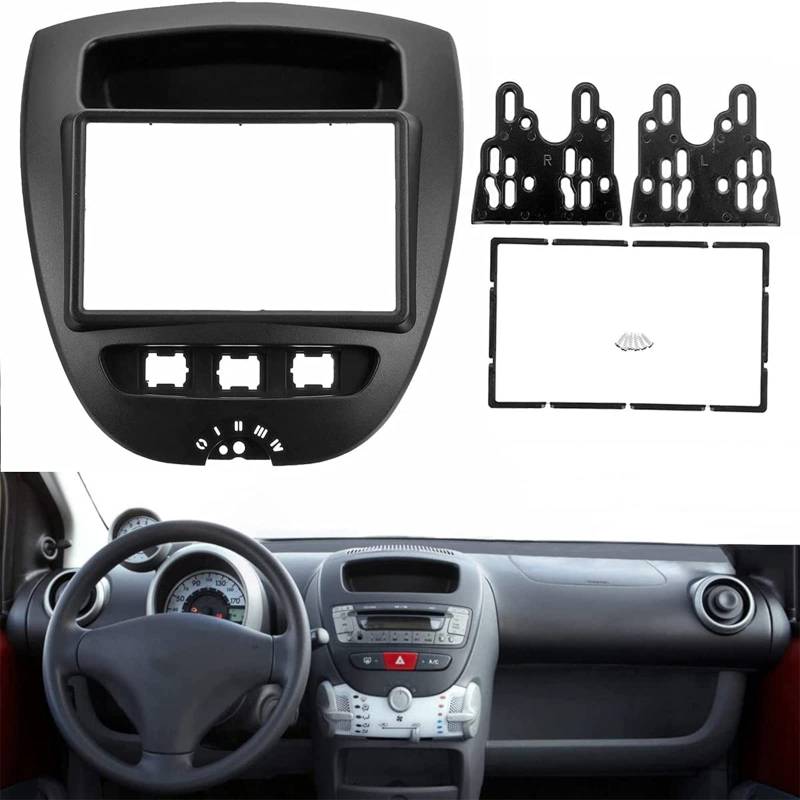 KAOLALI Doppel-DIN-Autoradio-Radio-Adapter, kompatibel mit Toyota Aygo Citroen C1 Peugeot 107 ab 2005 von KAOLALI