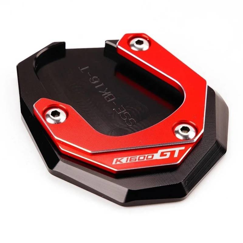 Für K1600B K1600GT K1600GTL K1600 B GT GTL 2017-2022 2023 CNC Kickstand Fuß Seitenständer Verlängerung Pad Stützplatte Schlüsselanhänger(Red1) von KARDAS