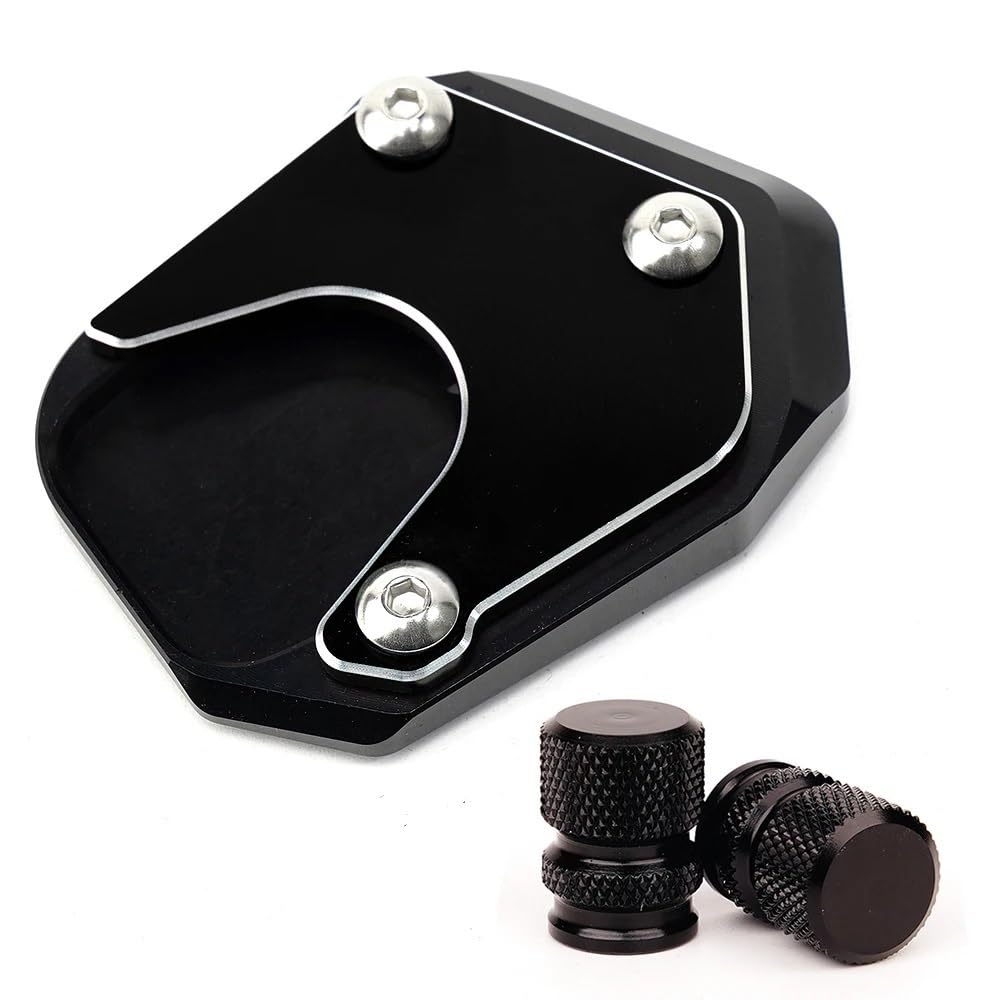 KARDAS Für CBR 1000RR CBR1000RR CBR 1000 RR 2004-2006 2007 Motorradzubehör Ständer Fuß Seitenständer Pad Reifen Ventilkappen(Black 1set) von KARDAS