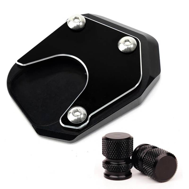 KARDAS Für CBR 1000RR CBR1000RR CBR 1000 RR 2004-2006 2007 Motorradzubehör Ständer Fuß Seitenständer Pad Reifen Ventilkappen(Black 1set) von KARDAS