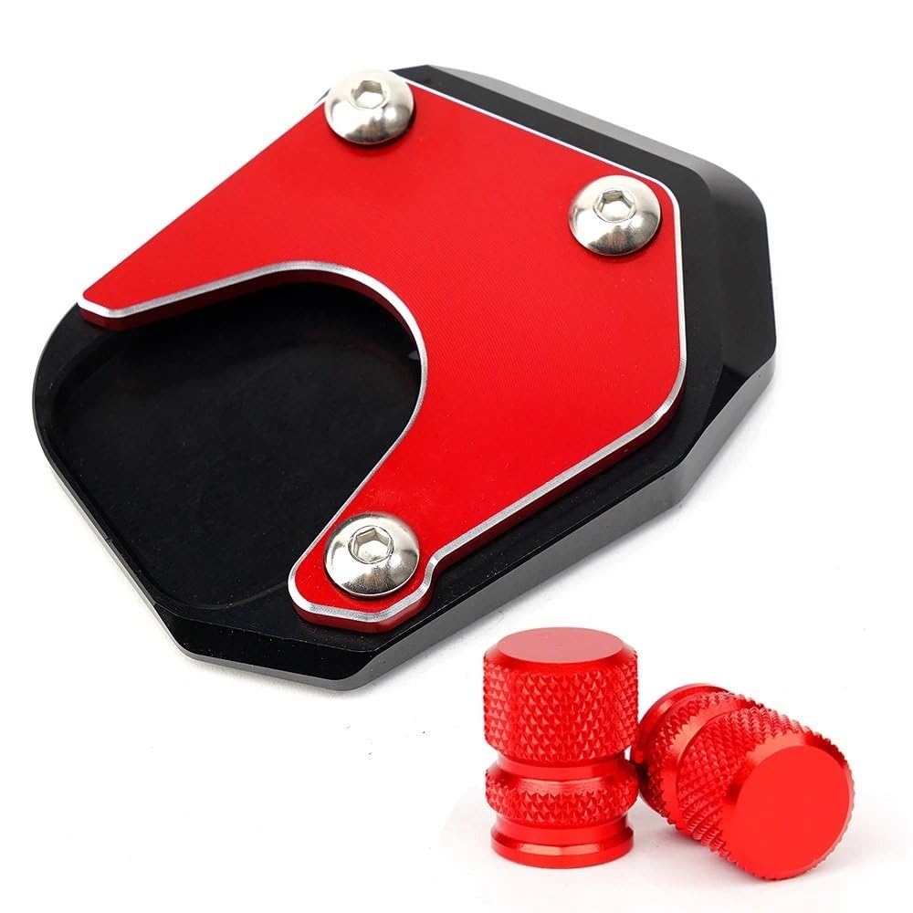 KARDAS Für CBR 1000RR CBR1000RR CBR 1000 RR 2004-2006 2007 Motorradzubehör Ständer Fuß Seitenständer Pad Reifen Ventilkappen(Red 1set) von KARDAS