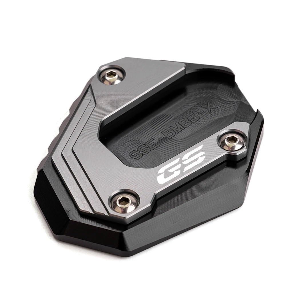 KARDAS Für F850GS F750GS F 750 850 GS Abenteuer 2018 2019 2020 2021 2022 2023 Motorrad CNC Kickstand Seitenständer Enlarger Pad(Gray) von KARDAS