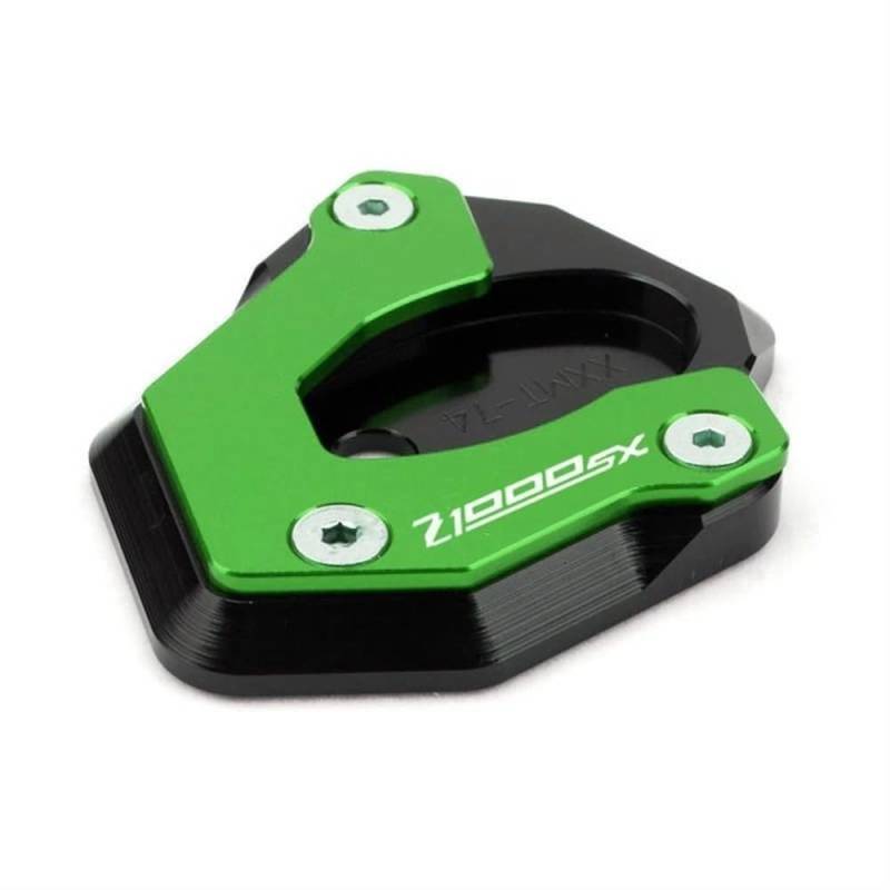 KARDAS Für NINJA1000SX 2020-2023 Z1000SX Z 1000SX 2011-2021 Motorrad Kickstand Fuß Seite Stehen Verlängerung Pad Unterstützung Platte Vergrößern(Z1000SX Green) von KARDAS