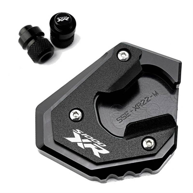 KARDAS Für S1000XR S 1000 XR S 1000XR 2017-2023 Motorradzubehör Ständer Seitenständerverlängerung Vergrößerungspad Reifenventilkappen(1 Set Black(20-22)) von KARDAS