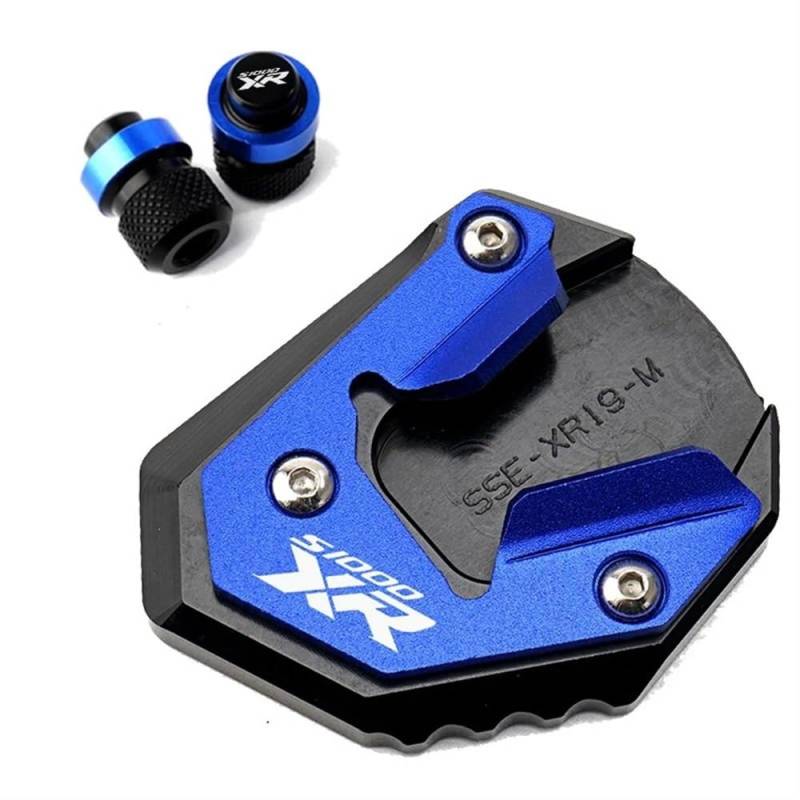KARDAS Für S1000XR S 1000 XR S 1000XR 2017-2023 Motorradzubehör Ständer Seitenständerverlängerung Vergrößerungspad Reifenventilkappen(1 Set Blue(17-19)) von KARDAS