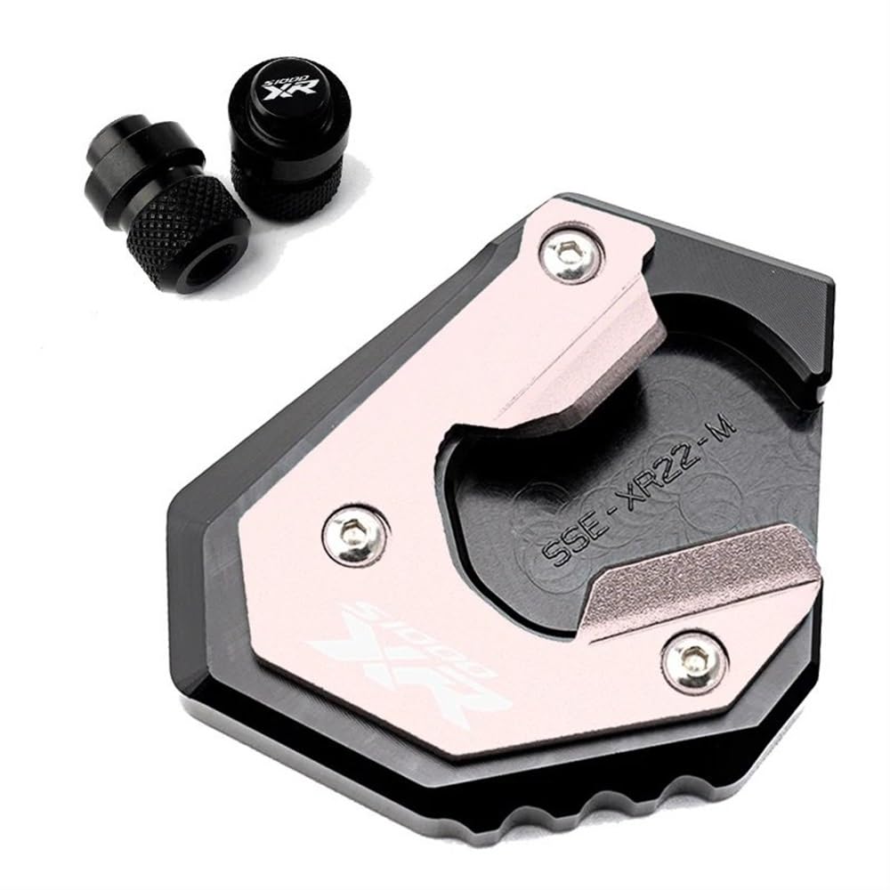 KARDAS Für S1000XR S 1000 XR S 1000XR 2017-2023 Motorradzubehör Ständer Seitenständerverlängerung Vergrößerungspad Reifenventilkappen(1 Set Silver(20-22)) von KARDAS