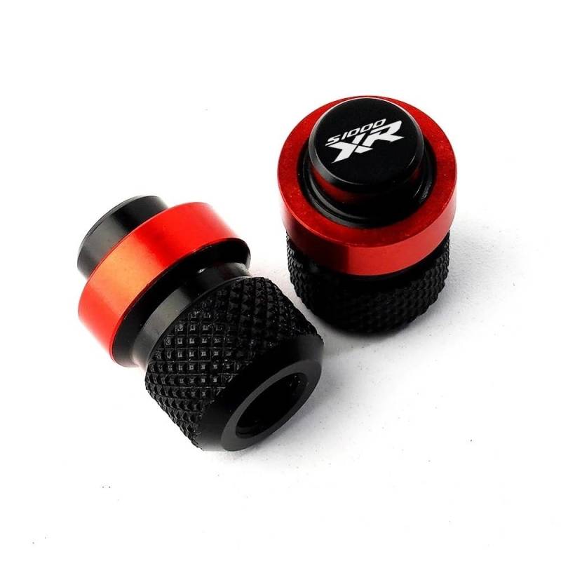 KARDAS Für S1000XR S 1000 XR S 1000XR 2017-2023 Motorradzubehör Ständer Seitenständerverlängerung Vergrößerungspad Reifenventilkappen(Red-Valve Caps) von KARDAS