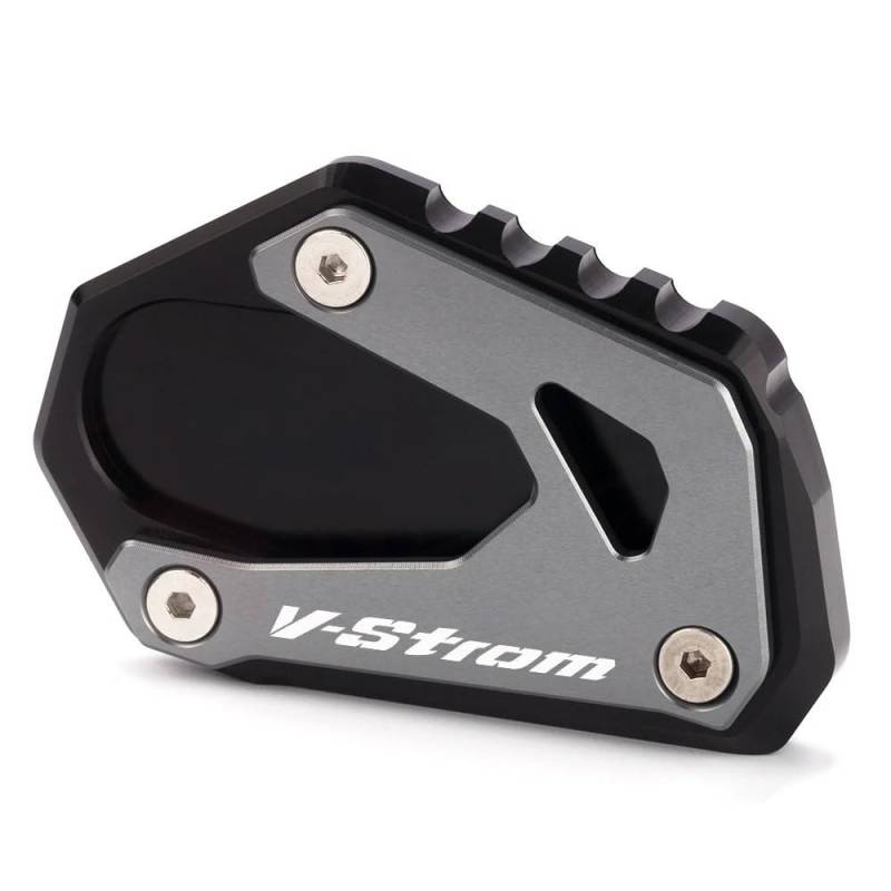 KARDAS Für Suzuki V-Strom 1000 VSTROM 1000/XT DL1000 DL 1000 2014-2021 Motorrad Ständer Fuß Seitenständer Verlängerungspolster Stützplatte(Logo Grey) von KARDAS