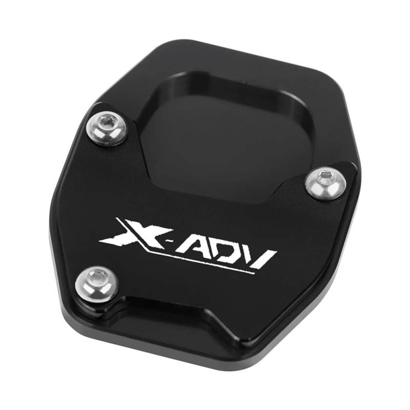 KARDAS Für X-ADV750 XADV 750 NC750X NC 750X 2021 2022 2023 Motorrad CNC Ständer Verlängerung Pad Fuß Seite Stehen Verlängerung Platte(Black-Logo 2) von KARDAS